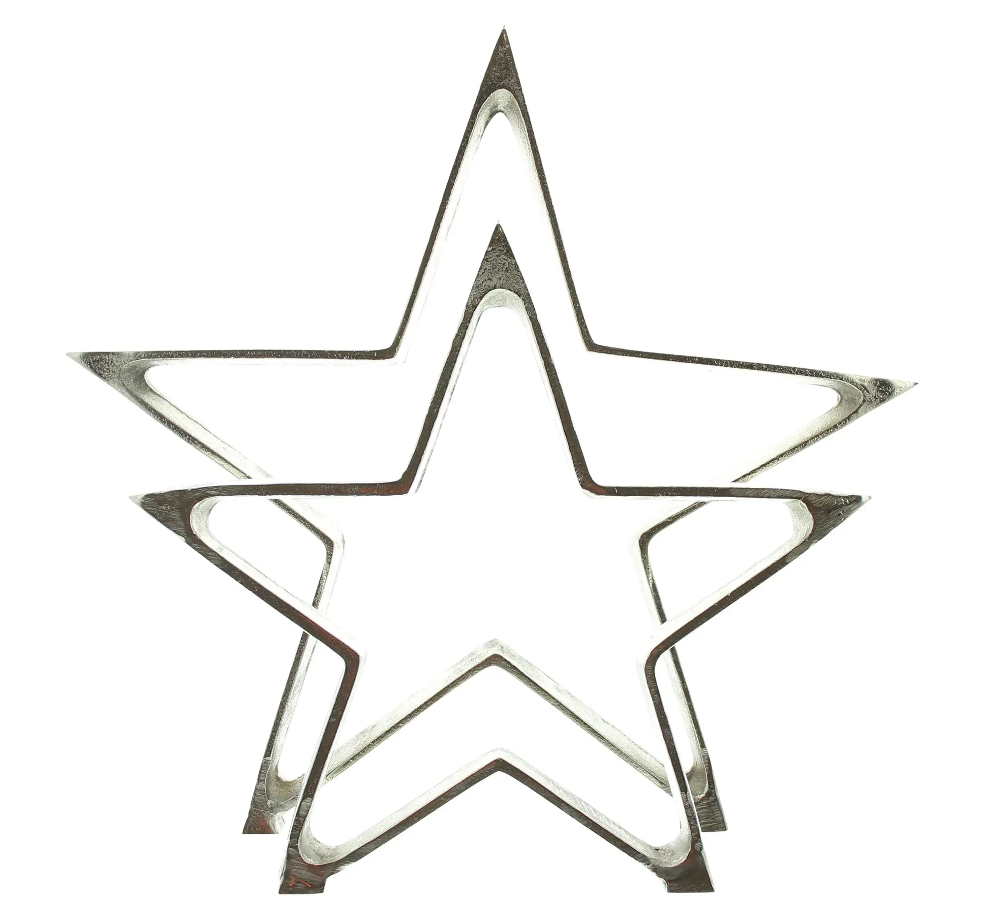 Stern "Silber", 2er Set  im Frank Flechtwaren Online Shop für Sterne kaufen