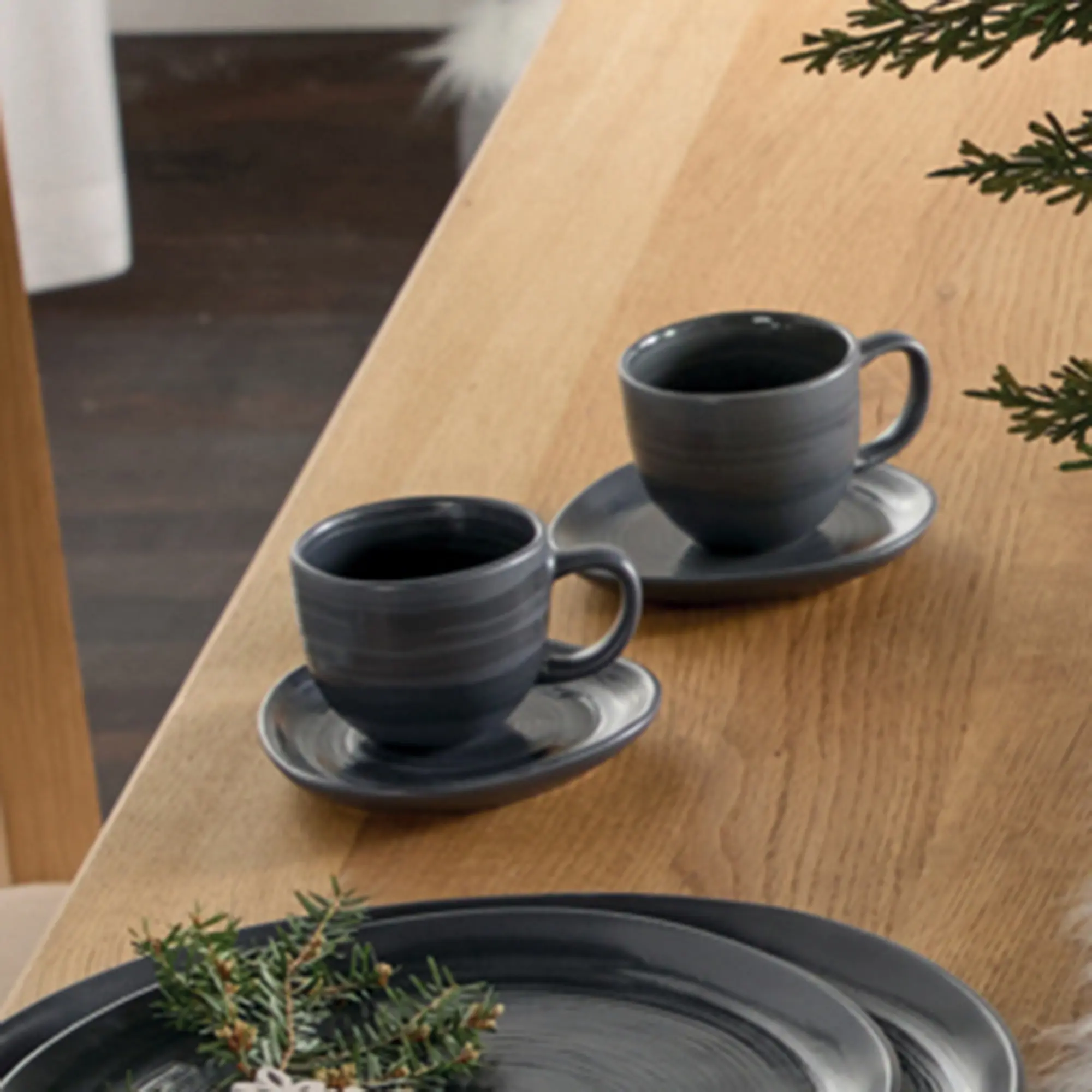 Espressotasse mit Unterteller "Circle", 2tlg.  im Frank Flechtwaren Online Shop für Küche kaufen