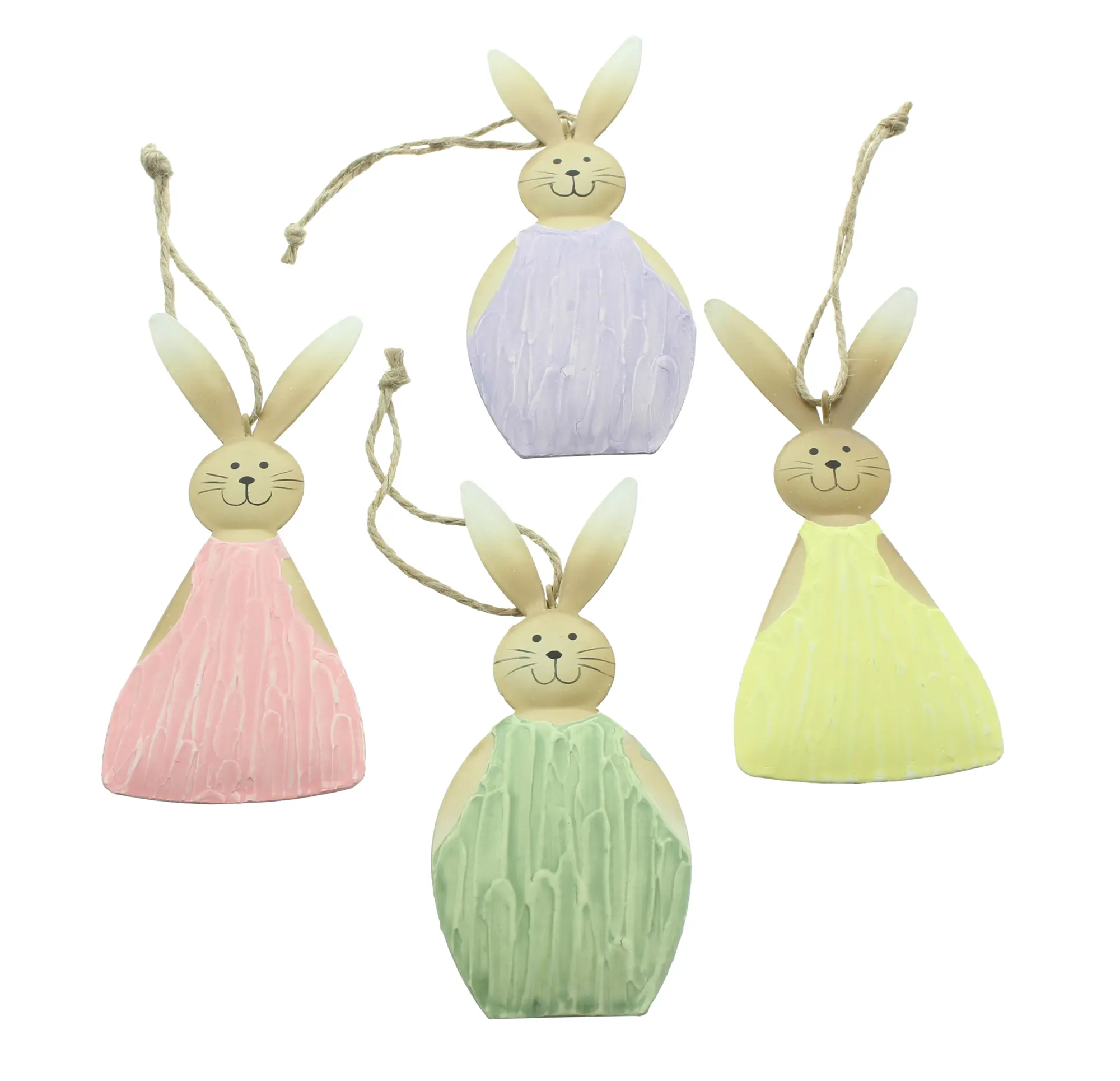 Hasenhänger "Buntes Osterfest", 4er Set  im Frank Flechtwaren Online Shop für Österliche Dekohänger kaufen