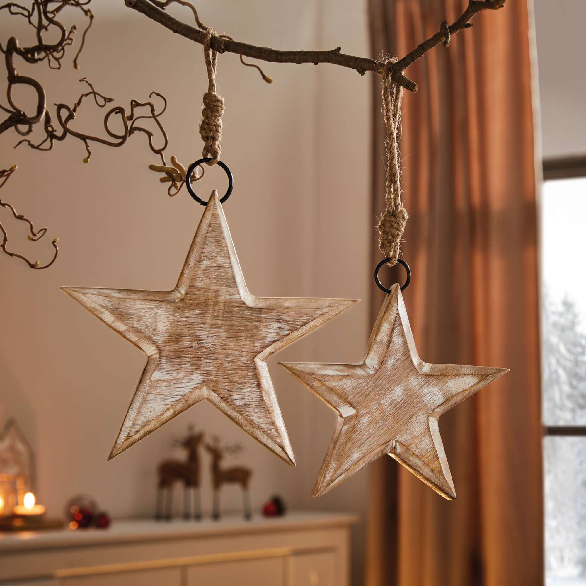 Hänger "Stern", 2er Set  im Frank Flechtwaren Online Shop für Weihnachten kaufen