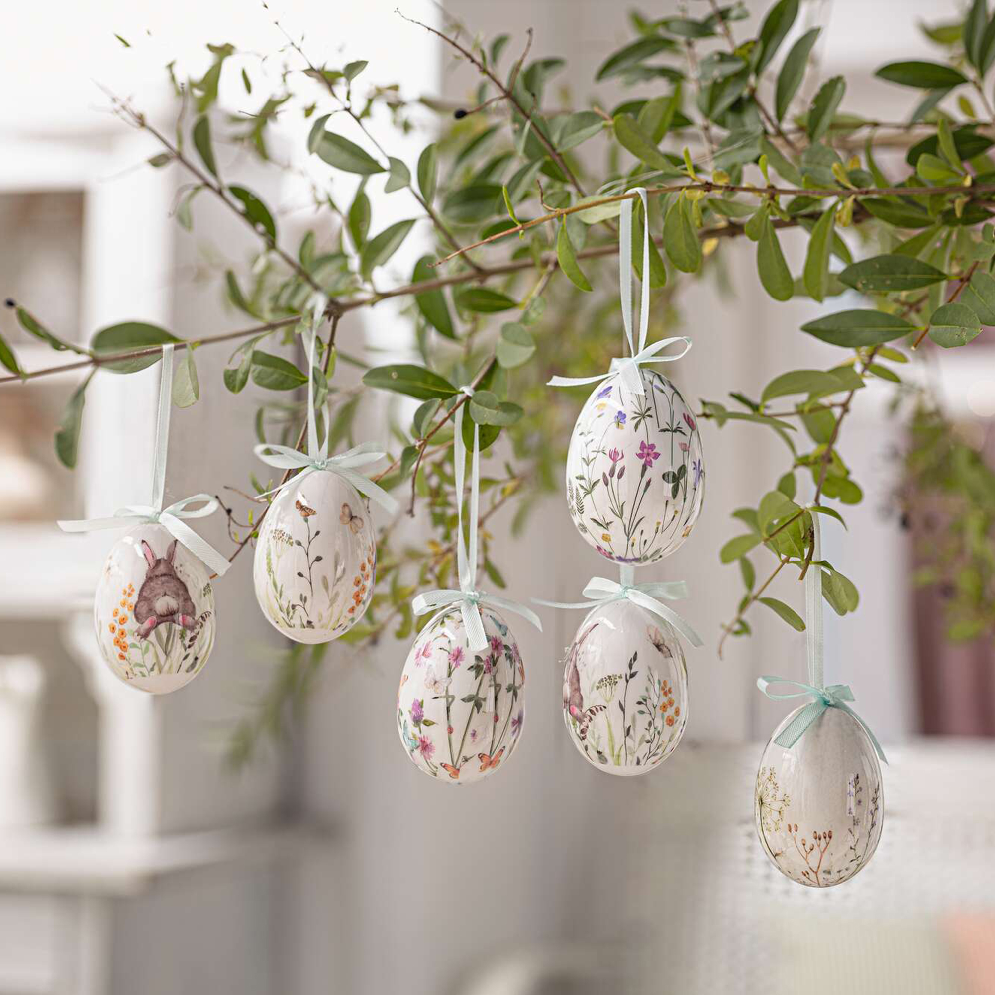 Deko-Ei "Osterwiese", 6er Set  im Frank Flechtwaren Online Shop für Ostern kaufen