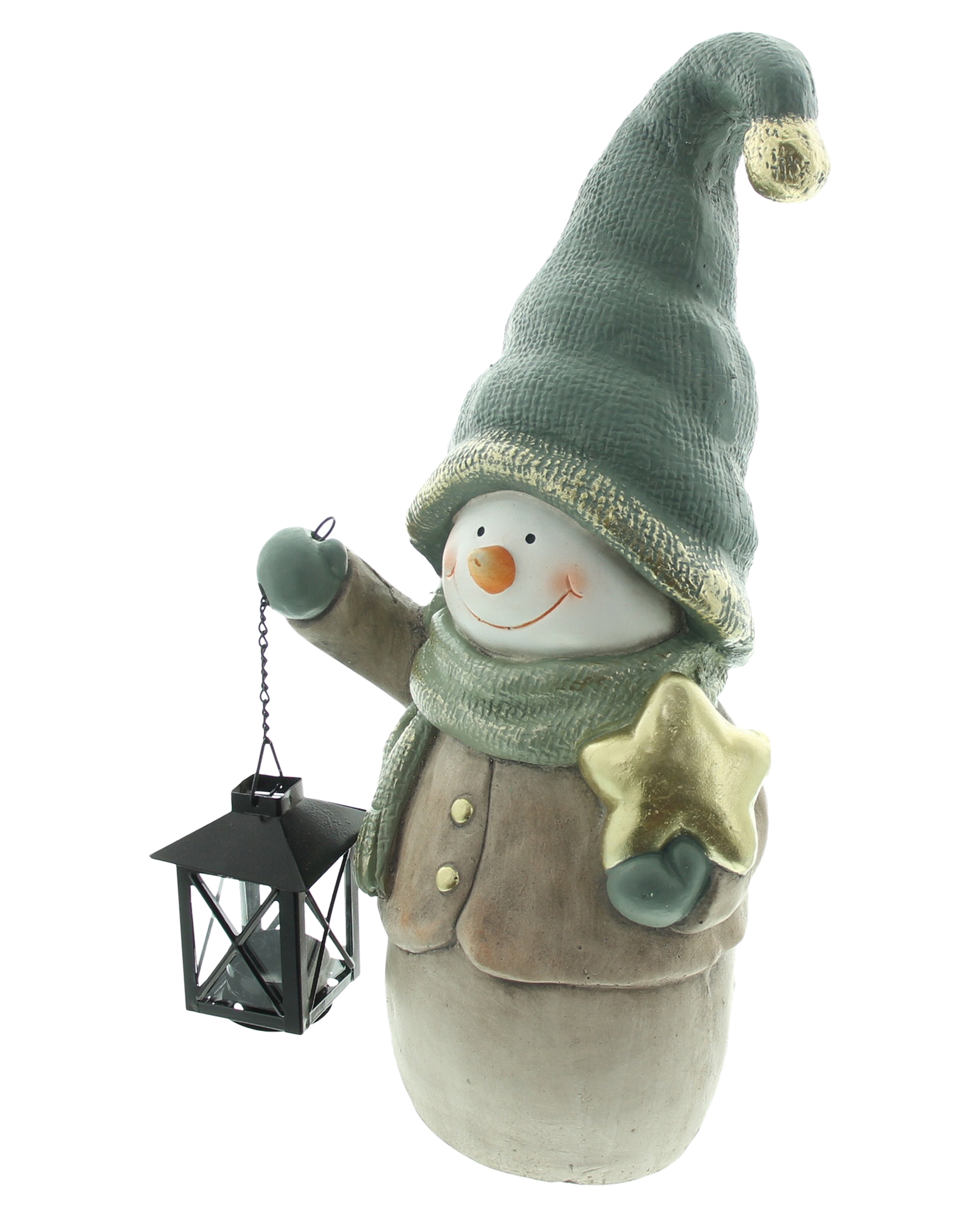 Figur "Schneemann mit Laterne"  im Frank Flechtwaren Online Shop für Dekofiguren kaufen