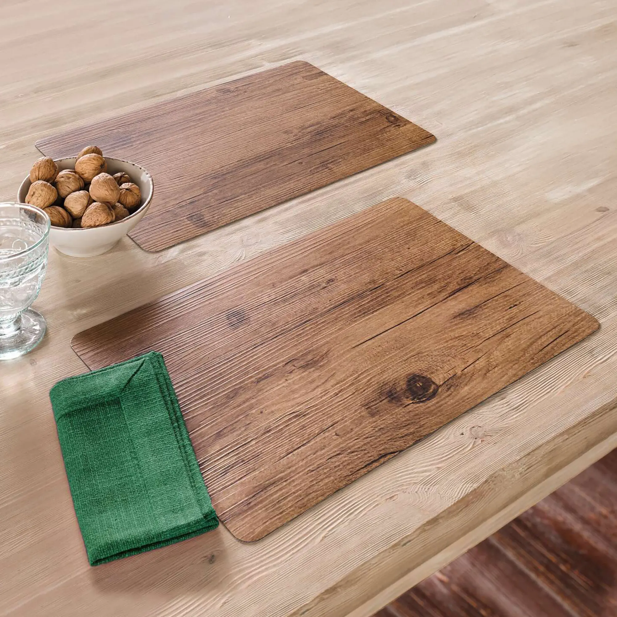 Platzmatte "Holzoptik", 2er Set  im Frank Flechtwaren Online Shop kaufen