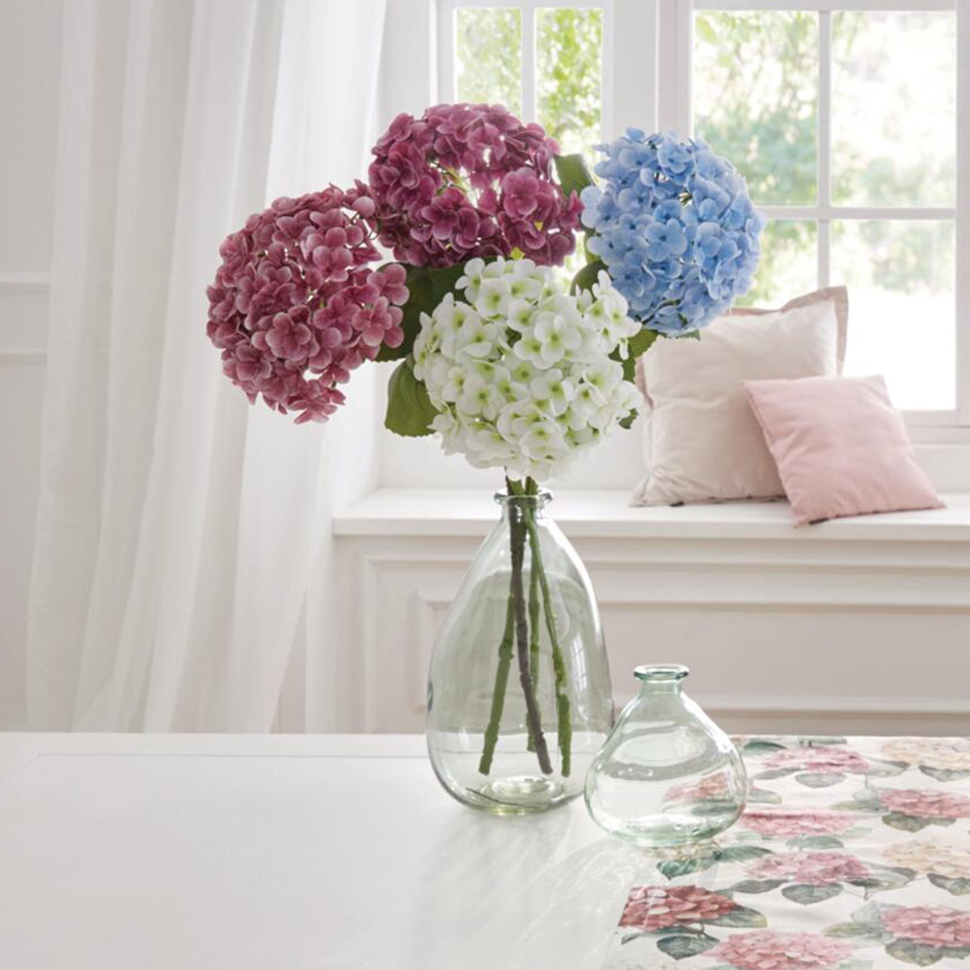 Kunstblume "Weiße Hortensie"  im Frank Flechtwaren Online Shop kaufen