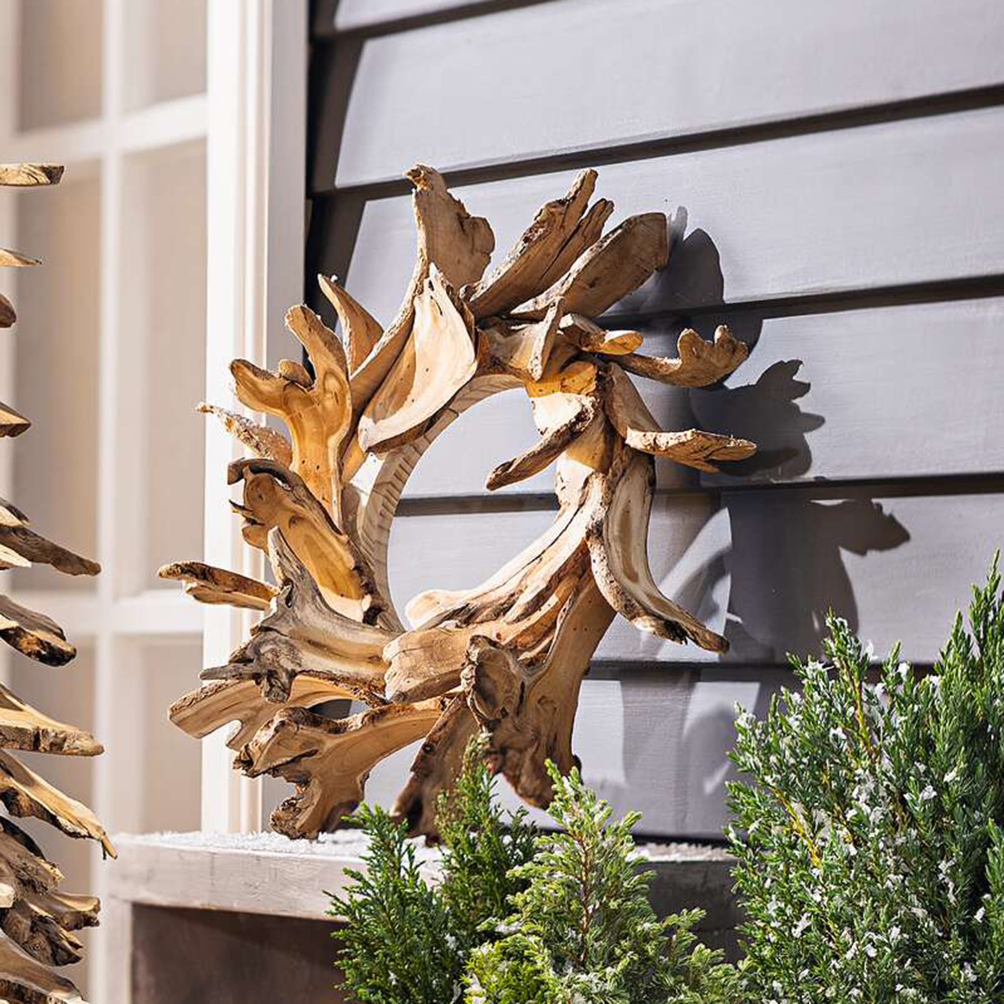 Dekokranz "Holzscheiben"  im Frank Flechtwaren Online Shop kaufen