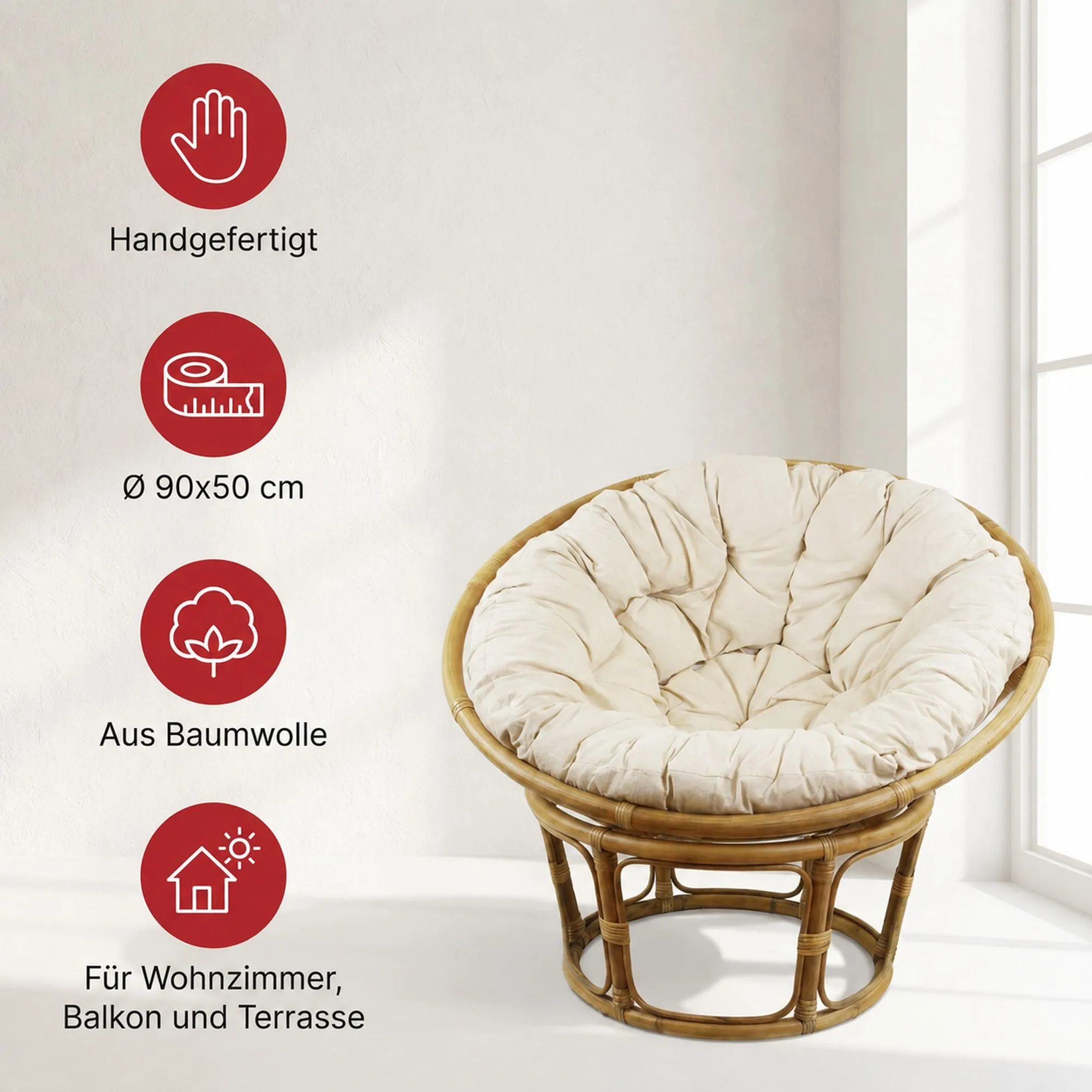 Relaxsessel "Papasan", 3tlg.  im Frank Flechtwaren Online Shop für Entspannung pur kaufen