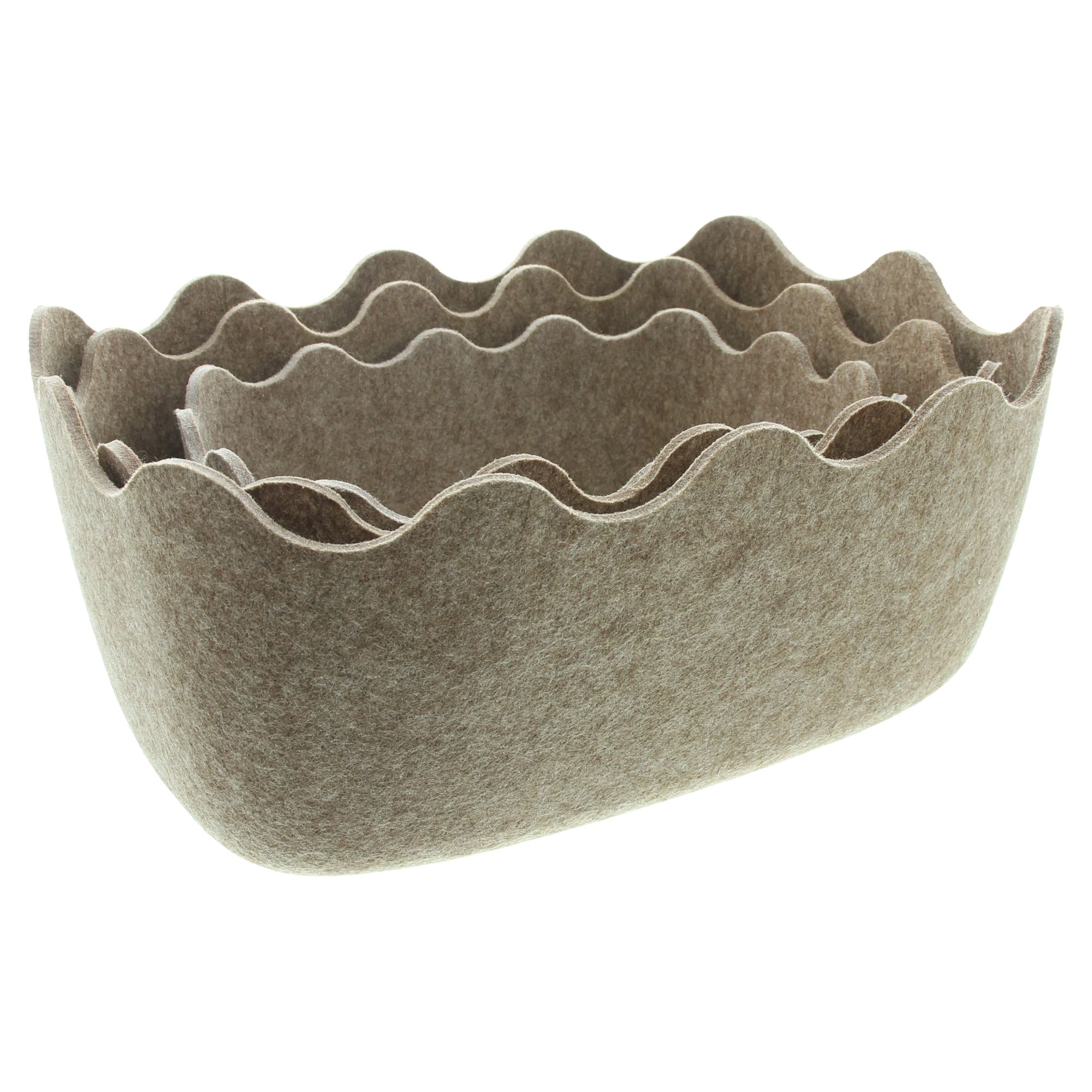 Filz-Schale "Wellenrand", 3er Set  im Frank Flechtwaren Online Shop für Naturtöne kaufen