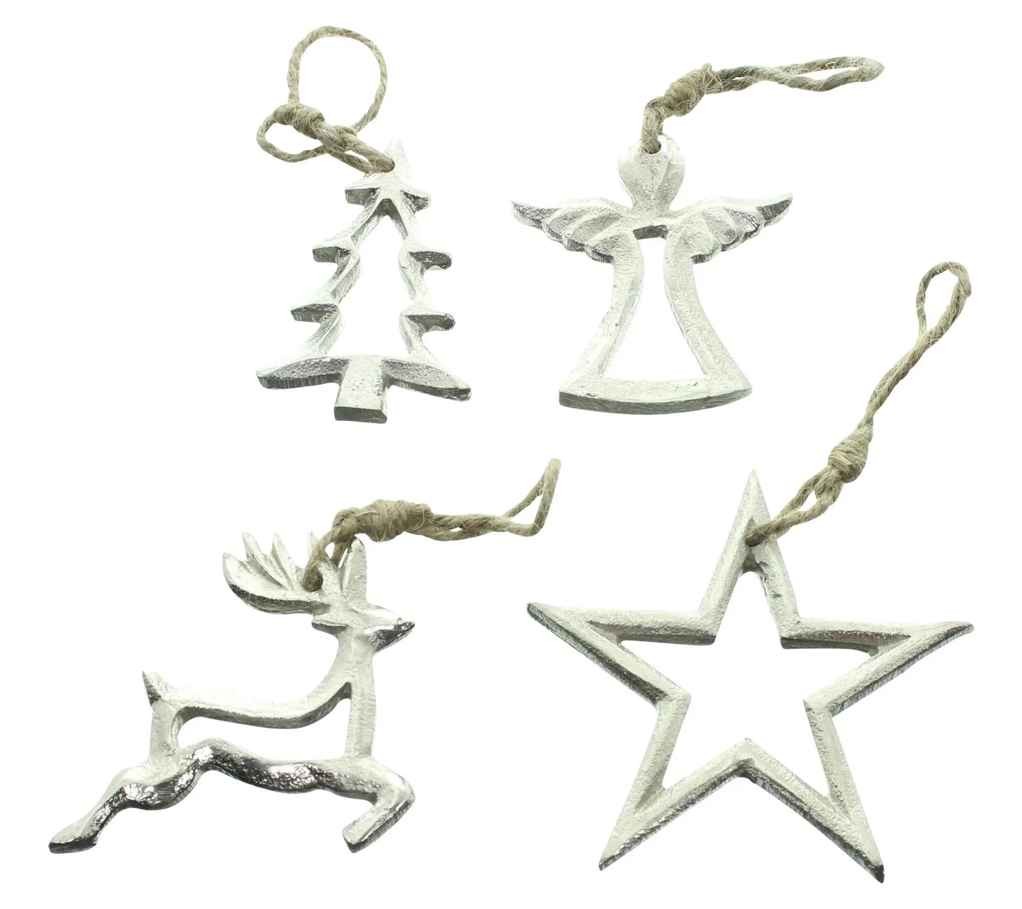 Hänger "Silberweihnacht", 4er Set  im Frank Flechtwaren Online Shop für Weihnachten kaufen