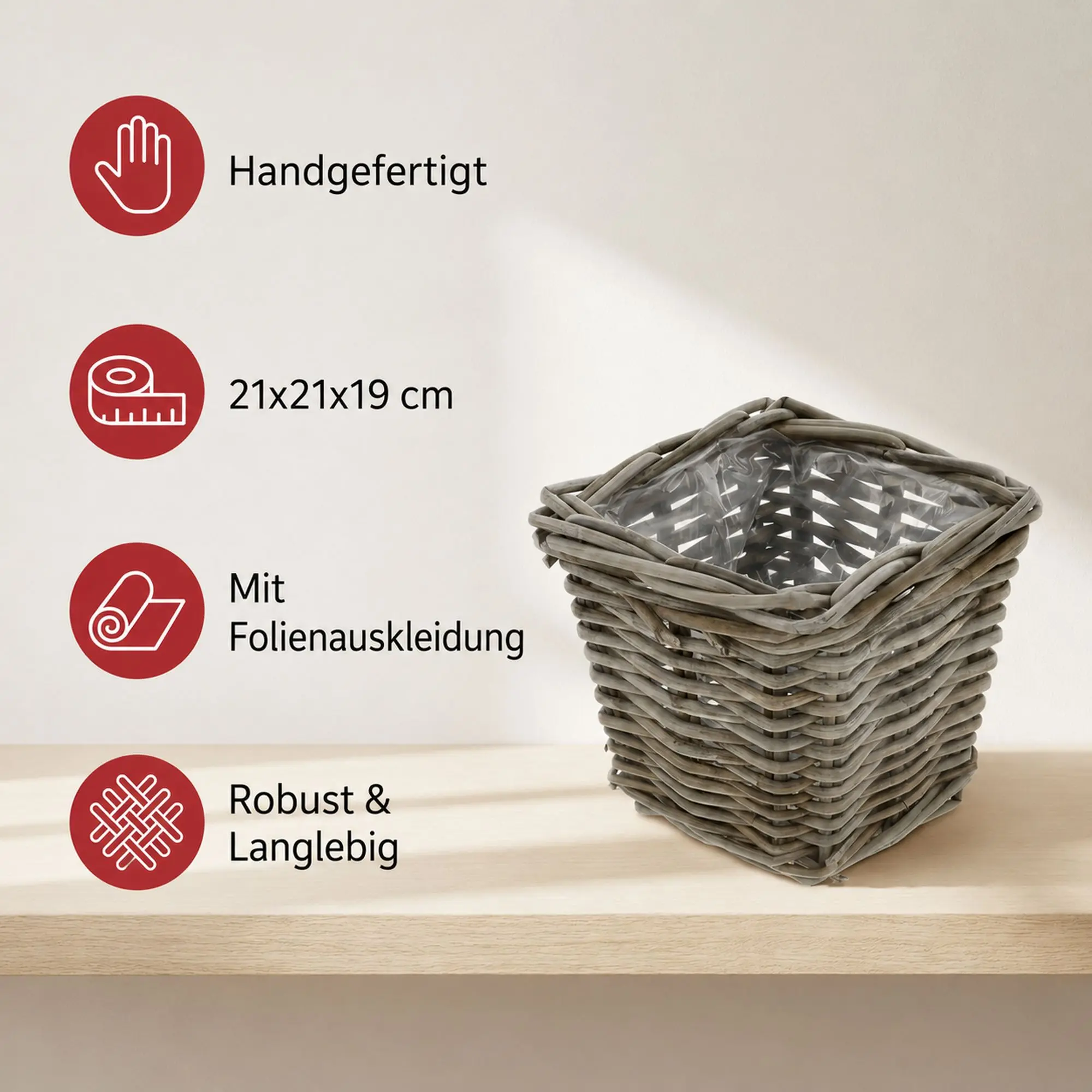 Pflanzer "Rattan", klein  im Frank Flechtwaren Online Shop für Bunter Ostergarten kaufen