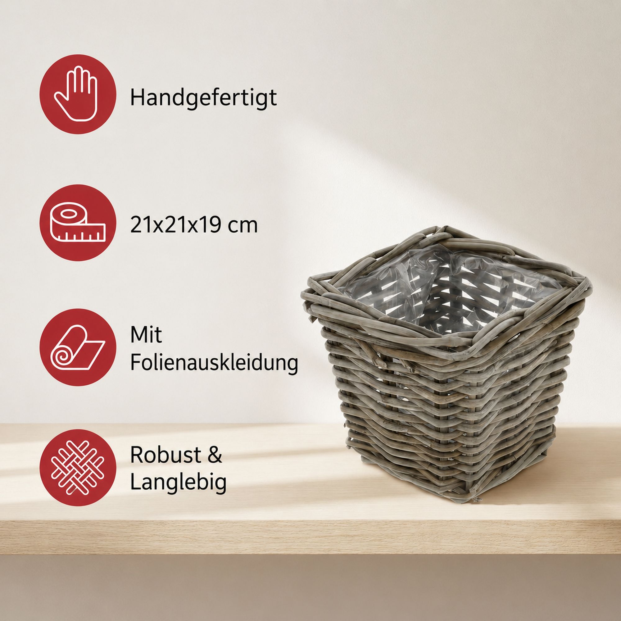 Pflanzer "Rattan", klein  im Frank Flechtwaren Online Shop für Bunter Ostergarten kaufen