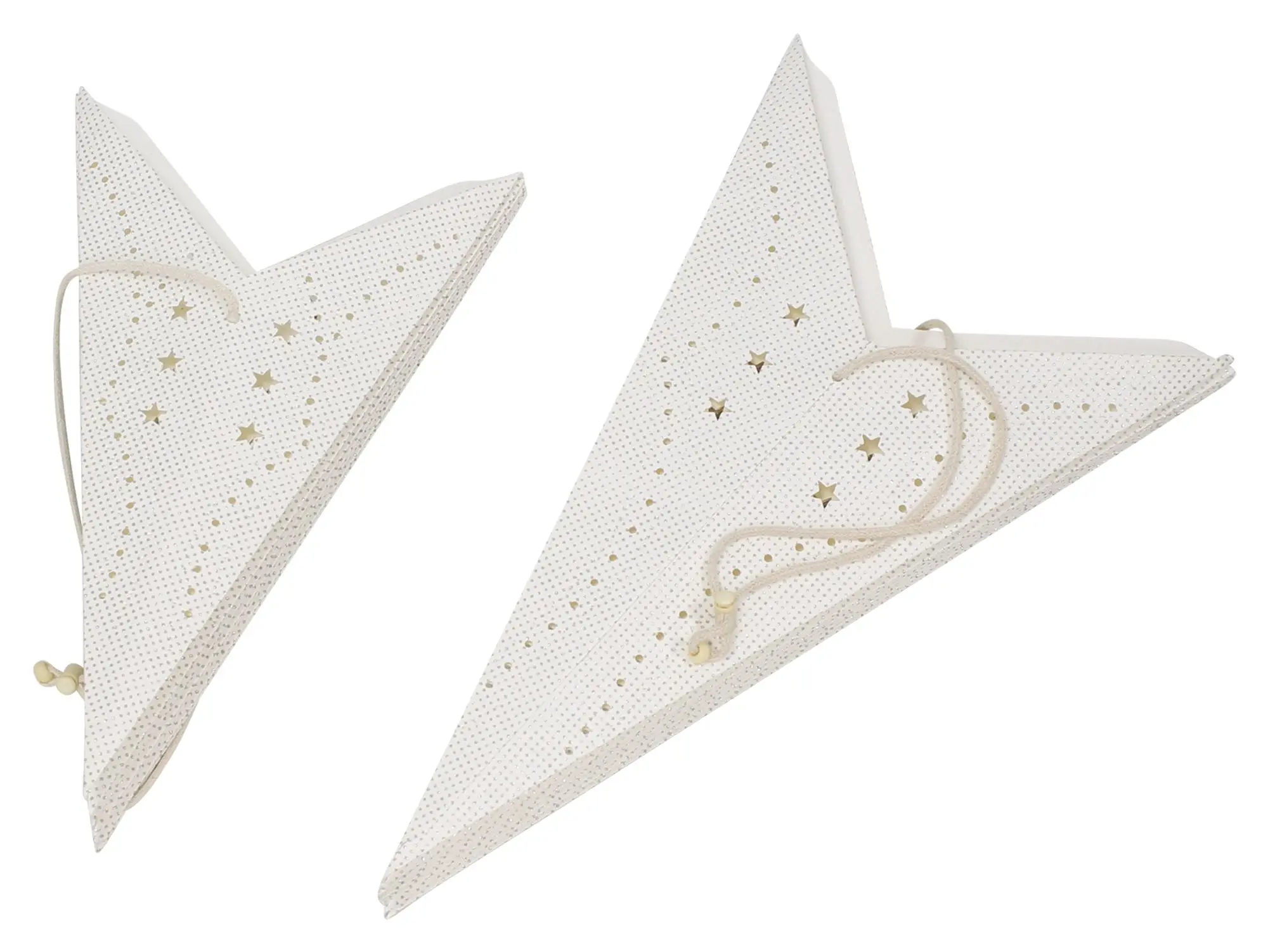 Deko-Stern "White &amp; Silver", 2er Set  im Frank Flechtwaren Online Shop für Sterne kaufen