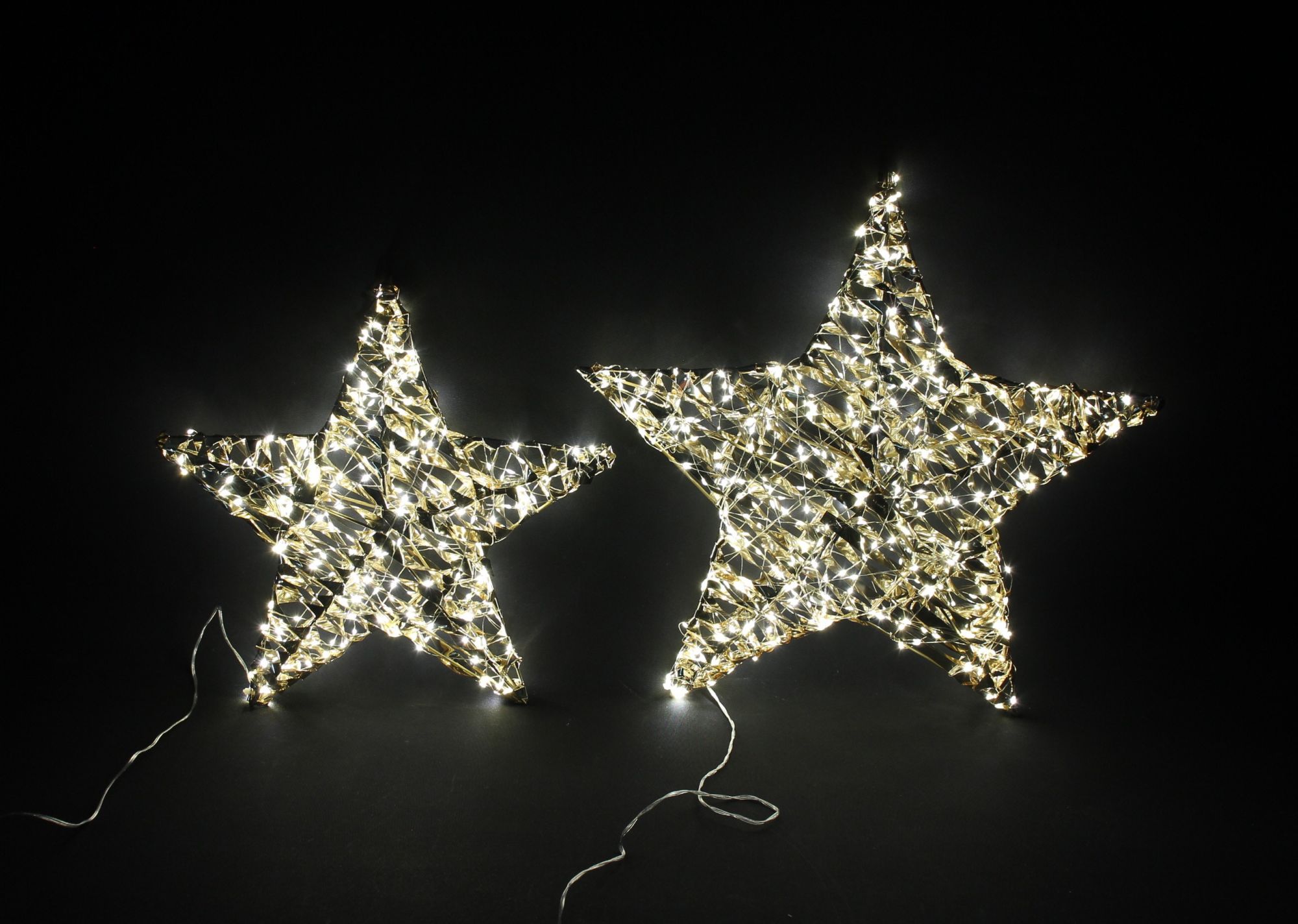 LED-Stern "Golden", 2er Set  im Frank Flechtwaren Online Shop für Sterne kaufen