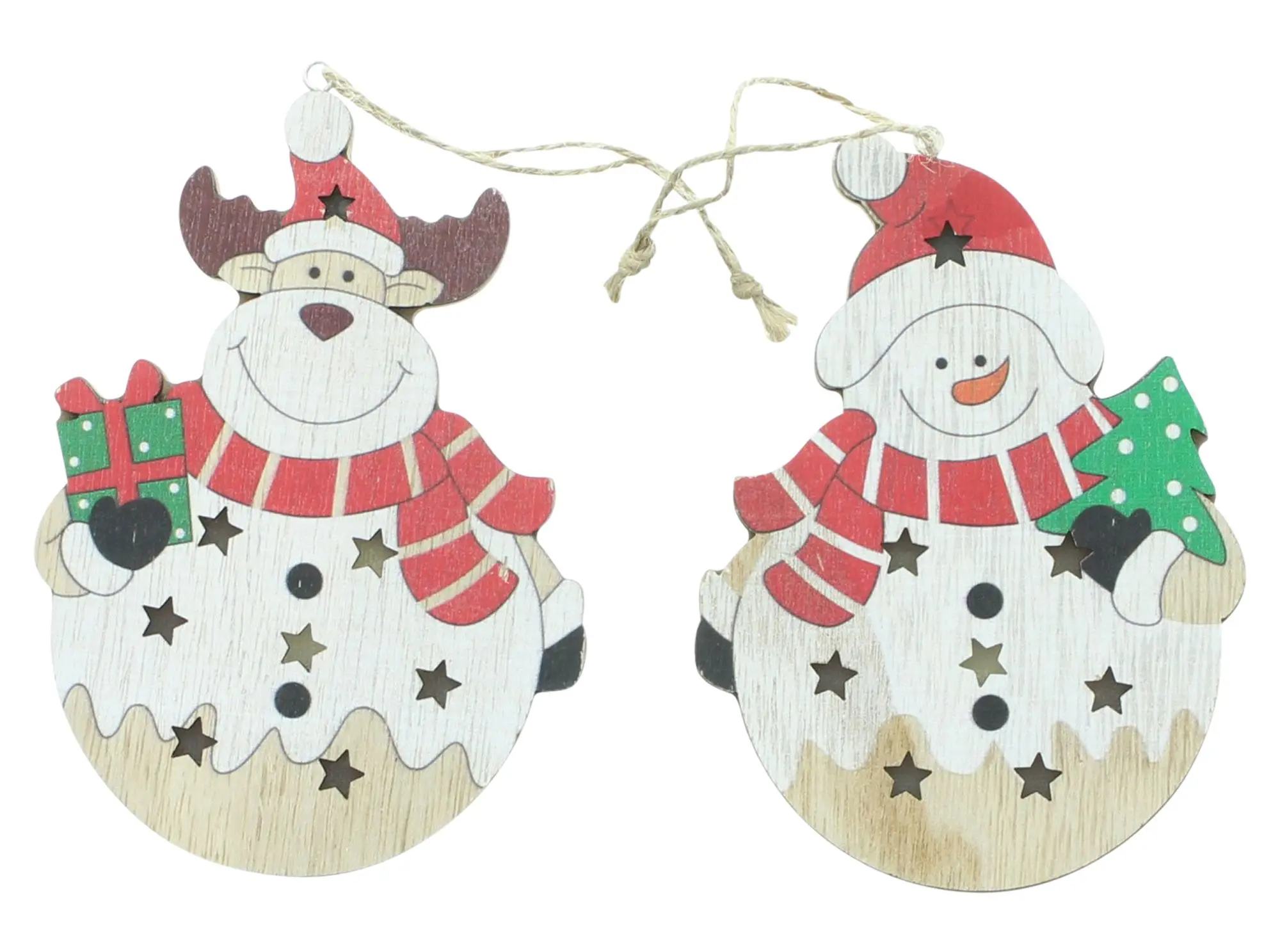 LED-Hänger "Schneemann & Elch", 2er Set im Frank Flechtwaren Online Shop für Dekohänger kaufen LED-Hänger "Schneemann & Elch", 2er Set im Frank Flechtwaren Online Shop für Dekohänger kaufen