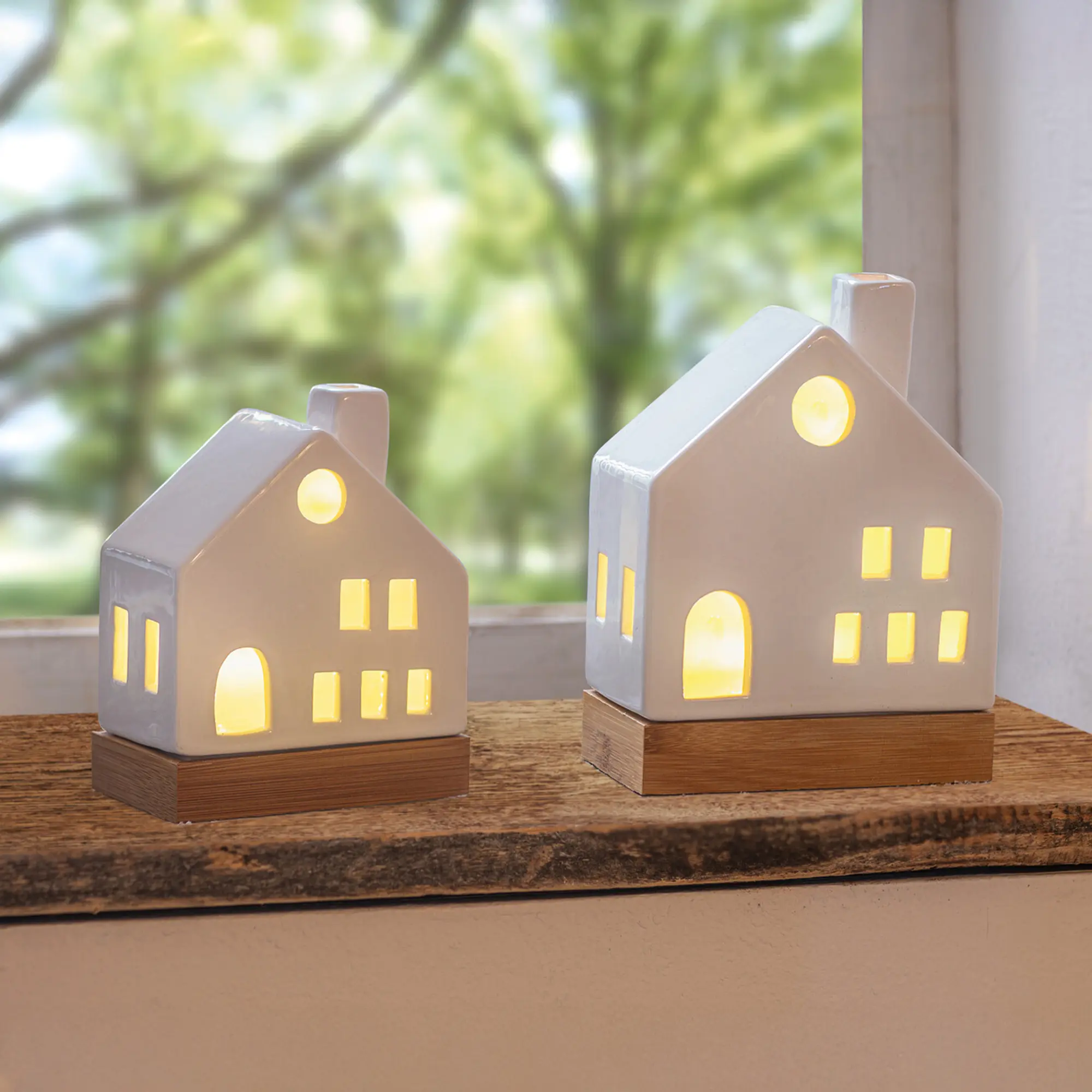 LED-Haus "White", 2er Set  im Frank Flechtwaren Online Shop kaufen