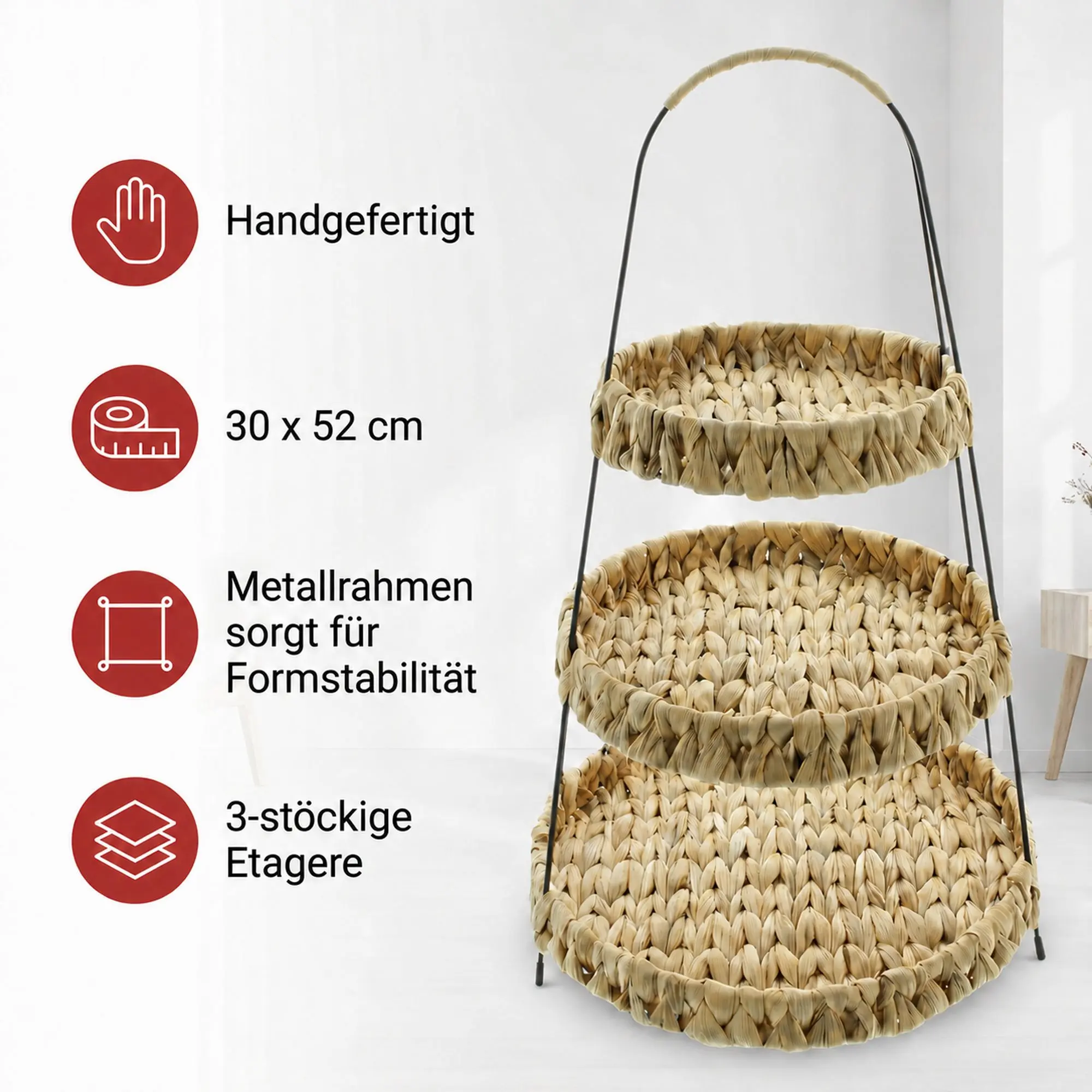 Etagere "Wasserhyazinthe"  im Frank Flechtwaren Online Shop für Dekoschalen &amp; -etageren kaufen