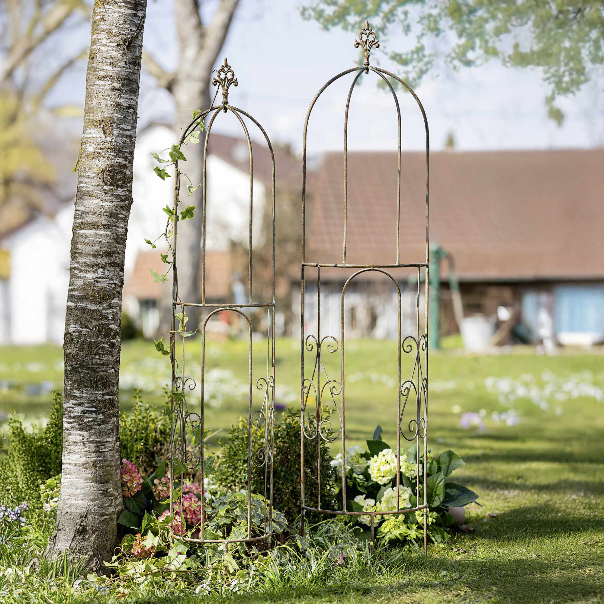 Rankturm "Lilie", 2er Set, halbrund  im Frank Flechtwaren Online Shop kaufen