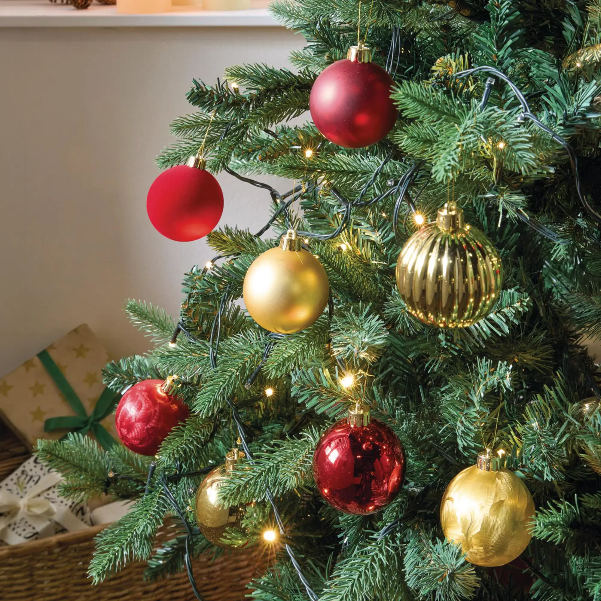 Christbaumkugel "Gold &amp; Red", 30er Set  im Frank Flechtwaren Online Shop kaufen
