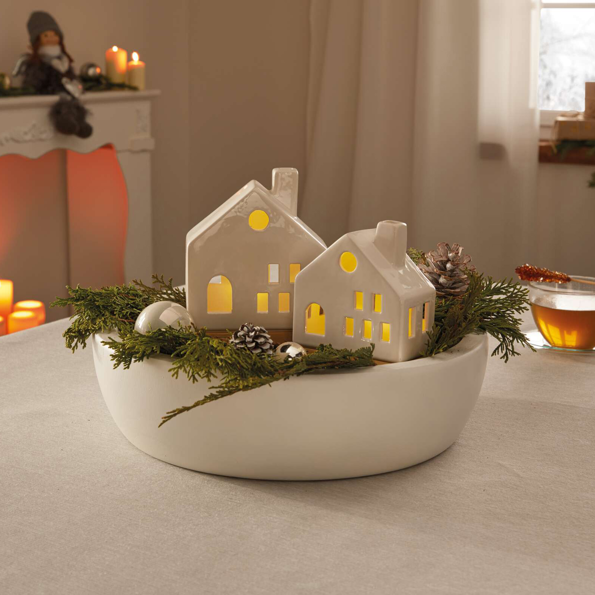 LED-Haus "White", 2er Set  im Frank Flechtwaren Online Shop kaufen