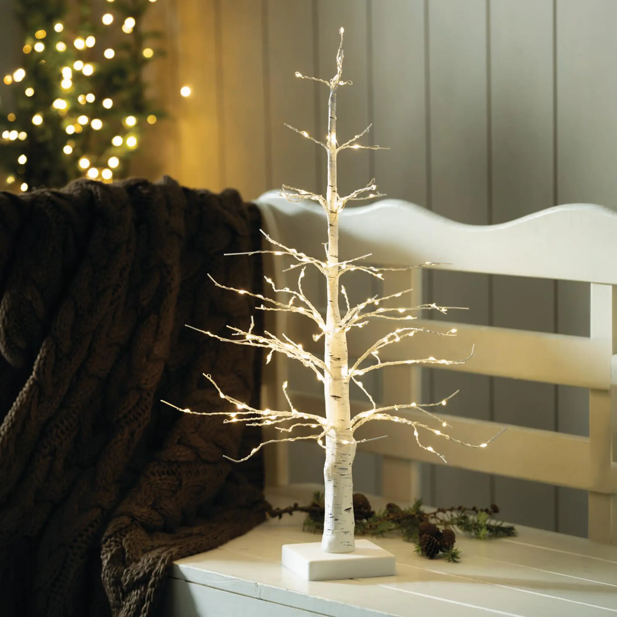 Kleiner LED-Baum "White Christmas"  im Frank Flechtwaren Online Shop kaufen