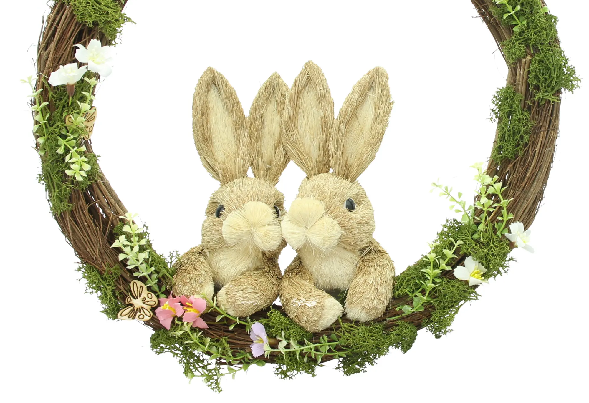 Kranz "Hasenpärchen"  im Frank Flechtwaren Online Shop für Bunte Osterzeit kaufen