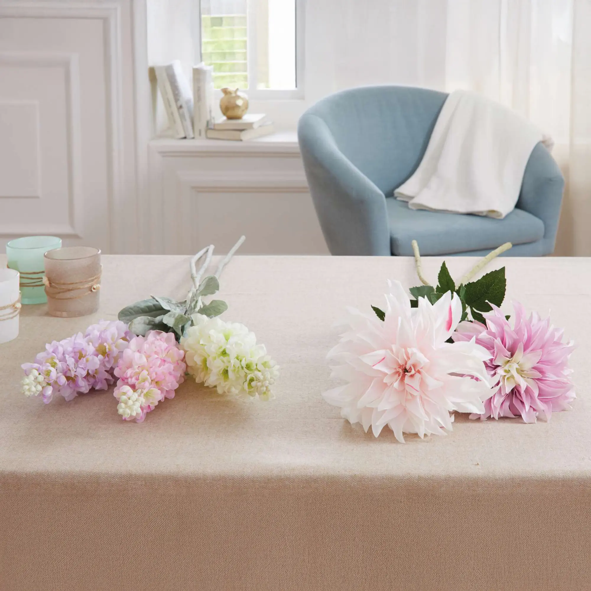 Blume "Orchideen-Dahlie", 2er Set  im Frank Flechtwaren Online Shop für Kunstpflanzen kaufen