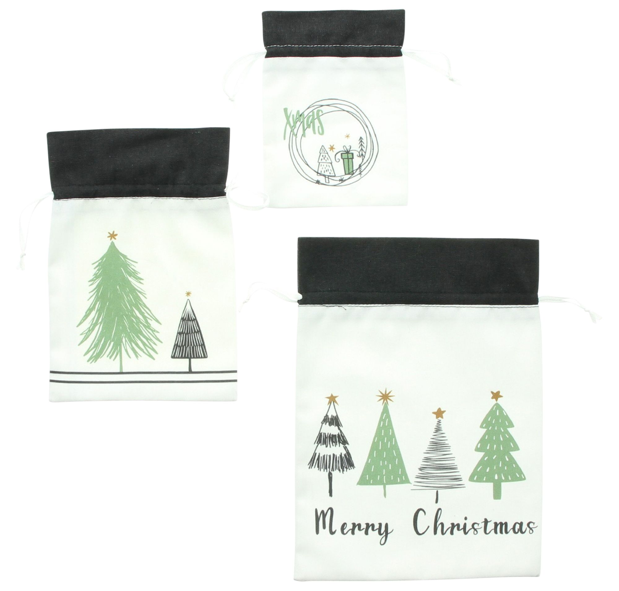 Geschenktäschchen "XMAS", 3er Set  im Frank Flechtwaren Online Shop für Weihnachten kaufen