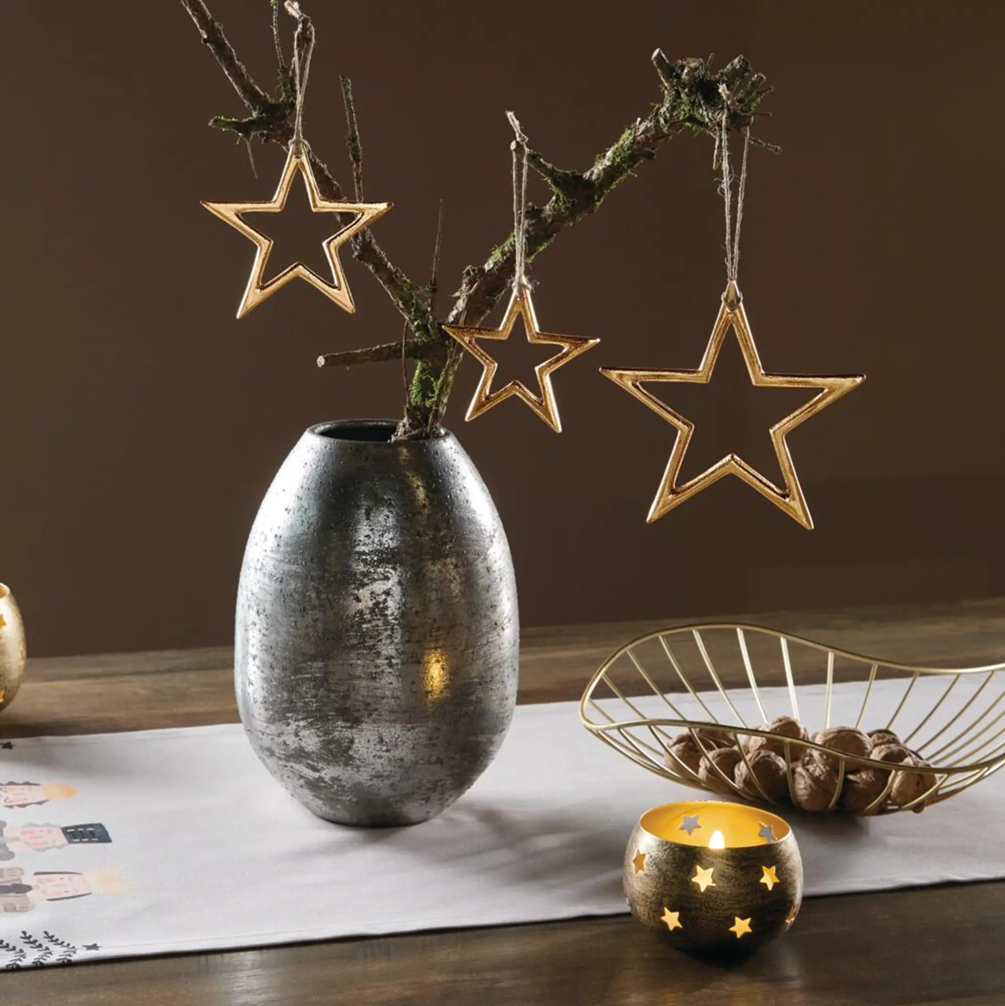 Deko-Hänger "Goldstern", 3er Set  im Frank Flechtwaren Online Shop kaufen