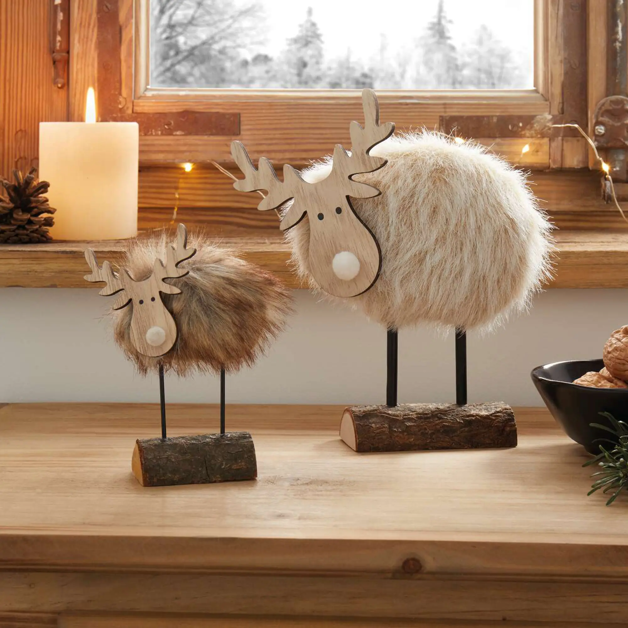 Figur "Elch", 2er Set  im Frank Flechtwaren Online Shop für Dekofiguren kaufen