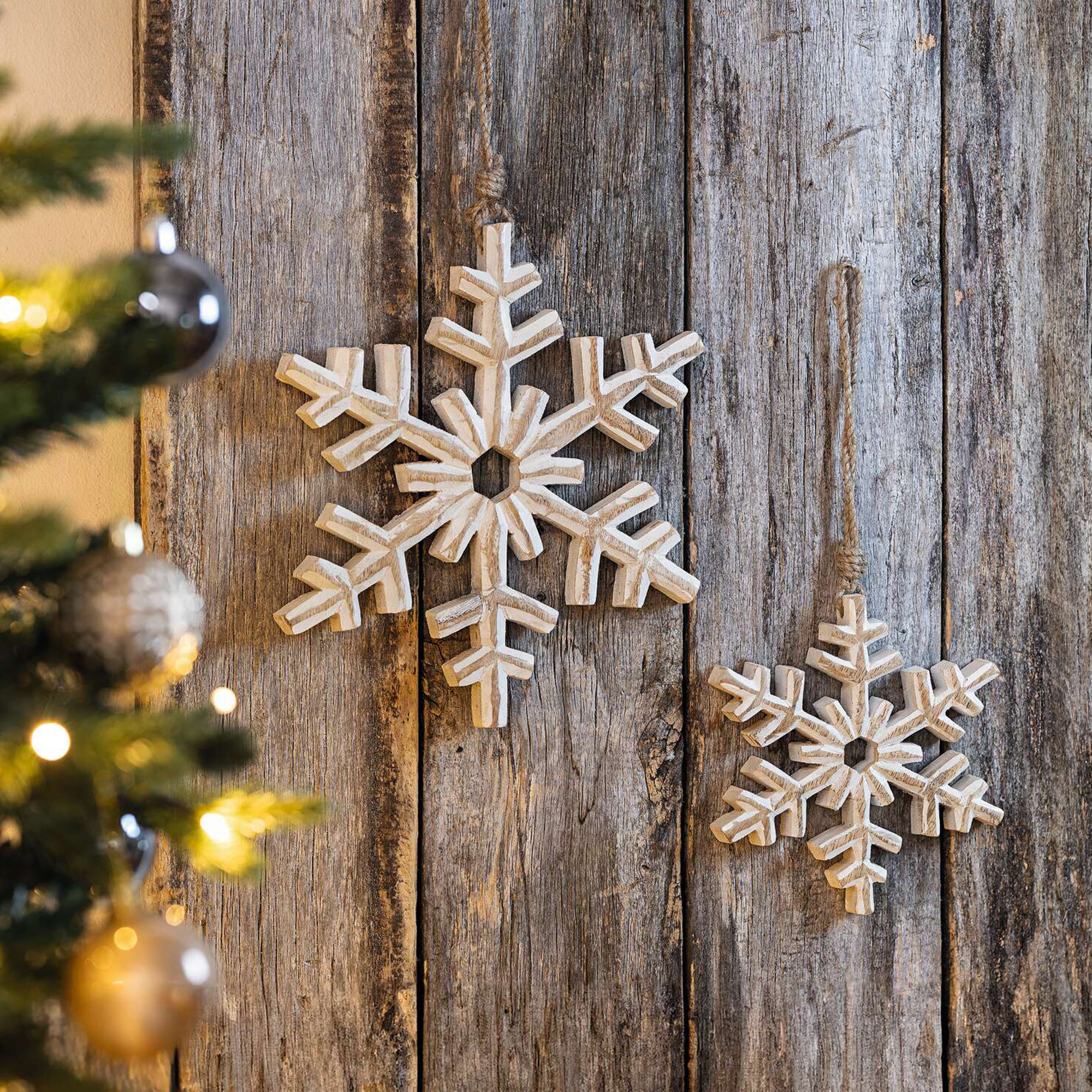 Hänger "Schneeflocke", 2er Set  im Frank Flechtwaren Online Shop kaufen