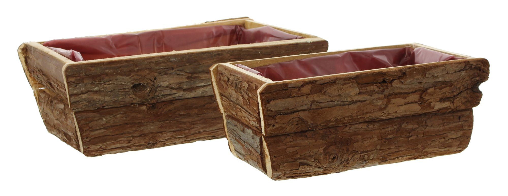 Pflanzkasten "Rinde", 2er Set  im Frank Flechtwaren Online Shop für Pflanztöpfe kaufen