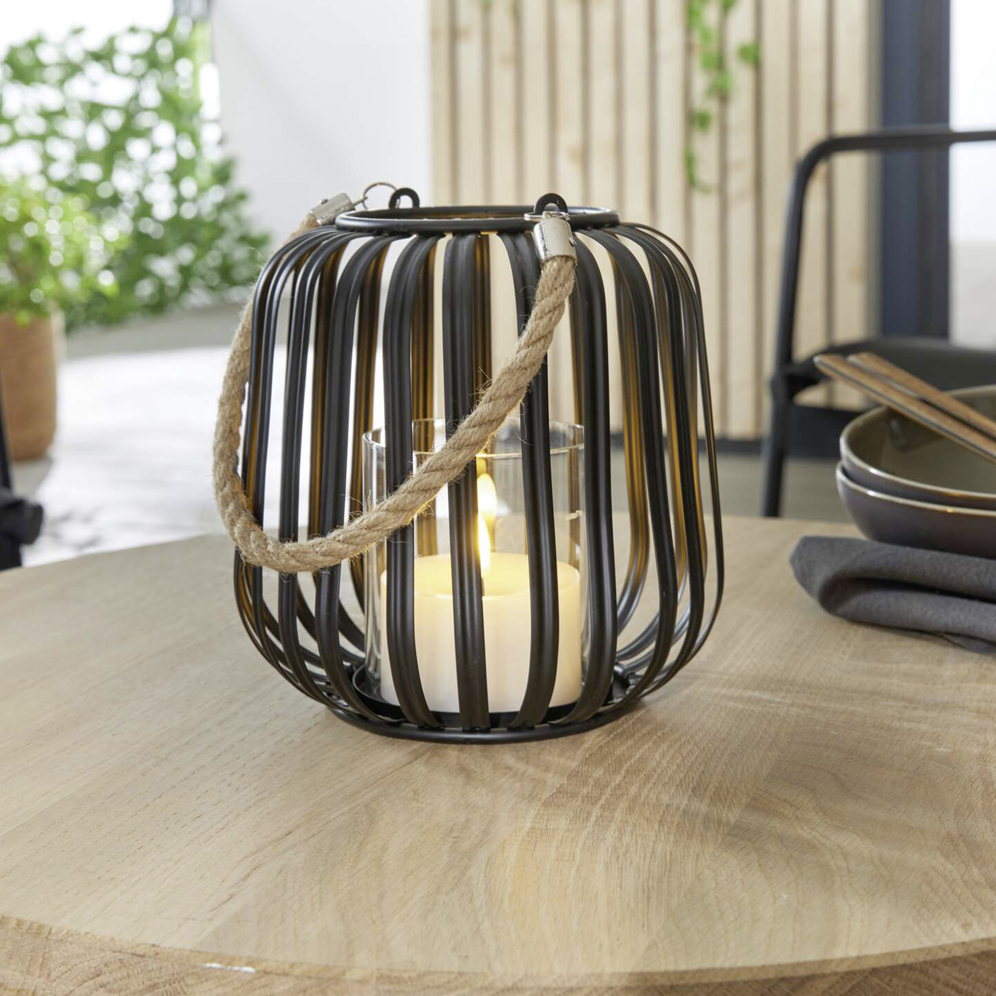 Windlicht "Black"  im Frank Flechtwaren Online Shop kaufen