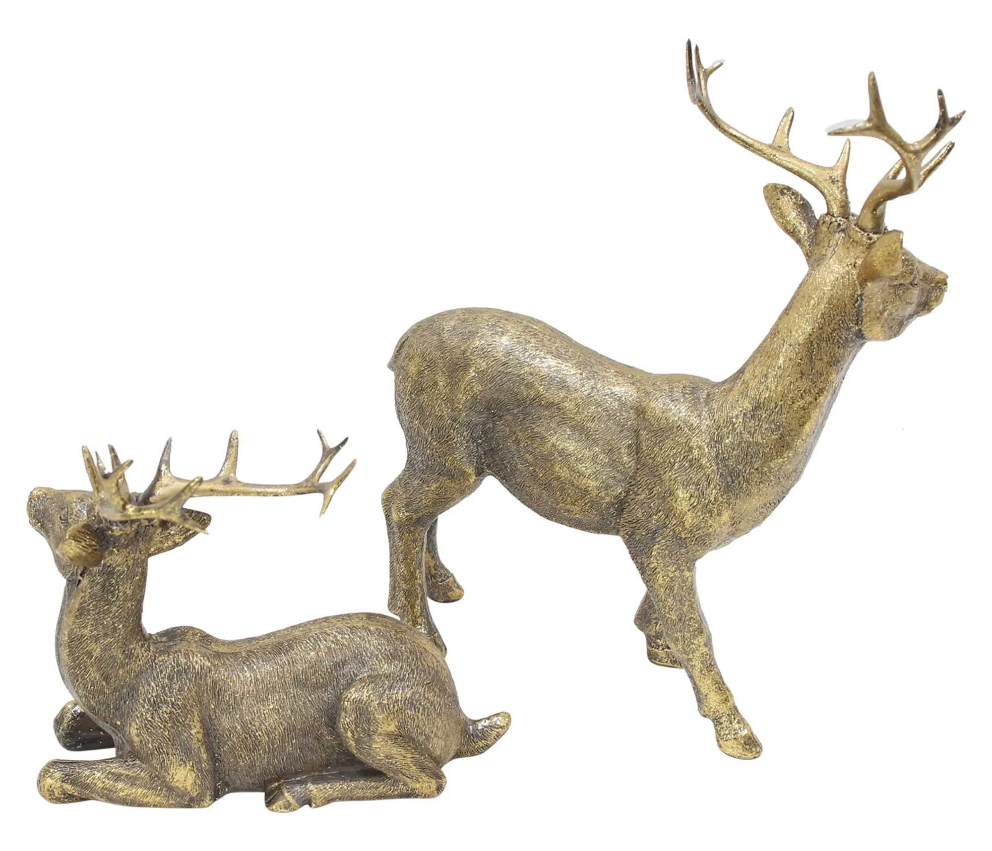 Deko-Hirsch "Golden", 2er Set  im Frank Flechtwaren Online Shop für Waldspaziergang kaufen