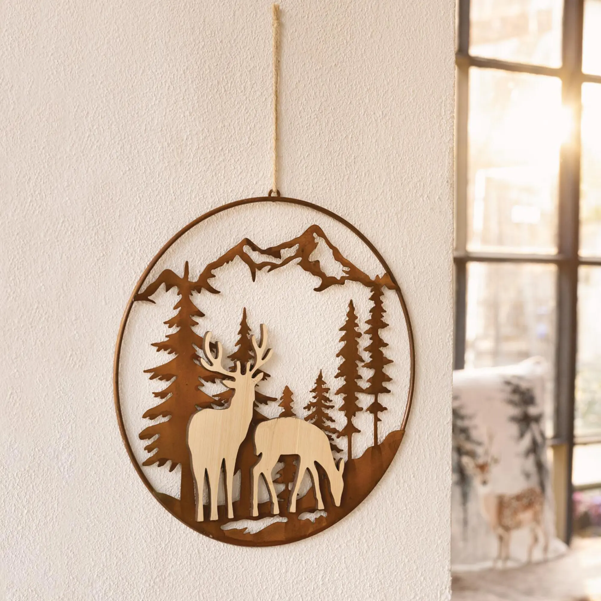 Deko-Hänger "Hirsch &amp; Reh"  im Frank Flechtwaren Online Shop kaufen