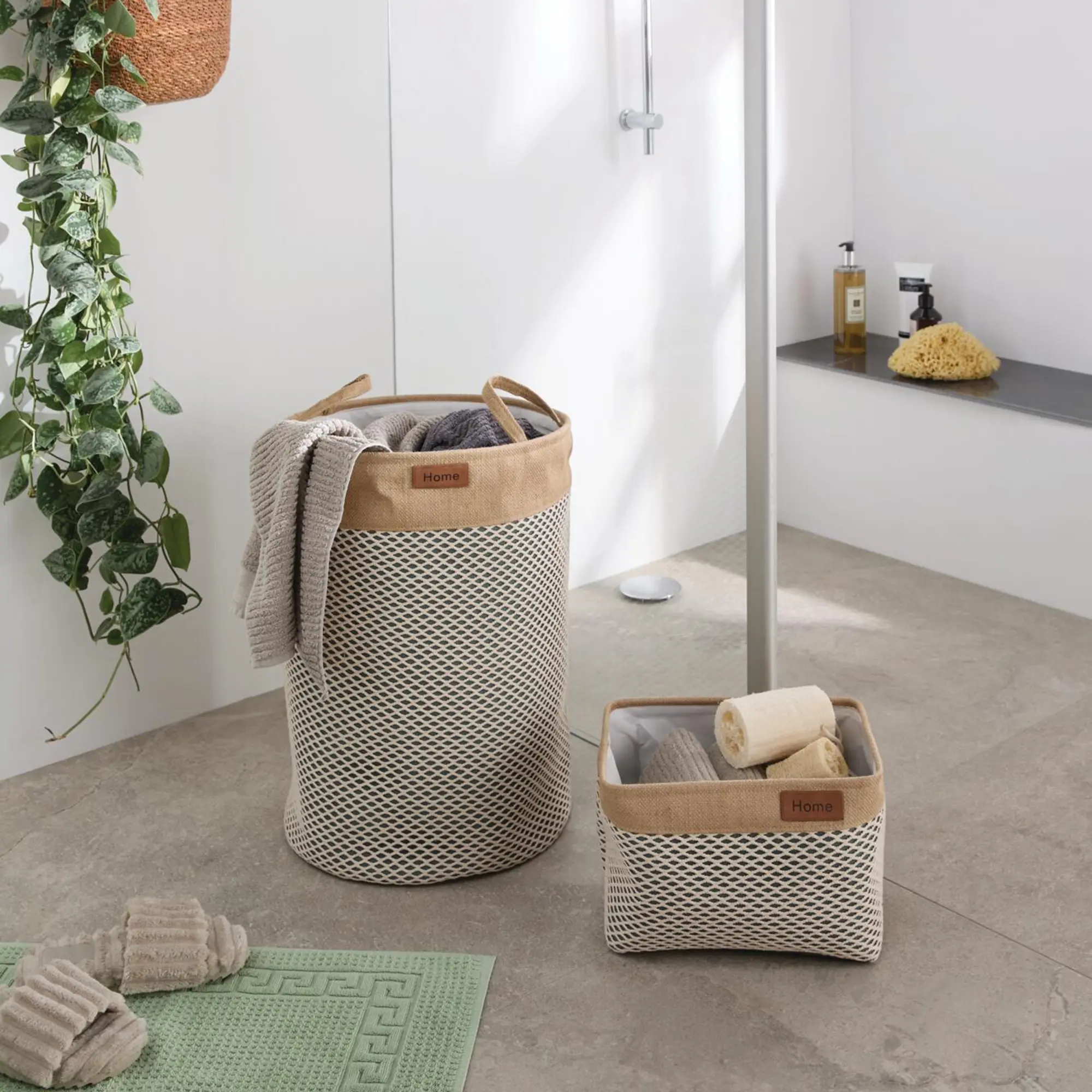 Stoffkorb "Home", klein  im Frank Flechtwaren Online Shop für Badezimmer kaufen