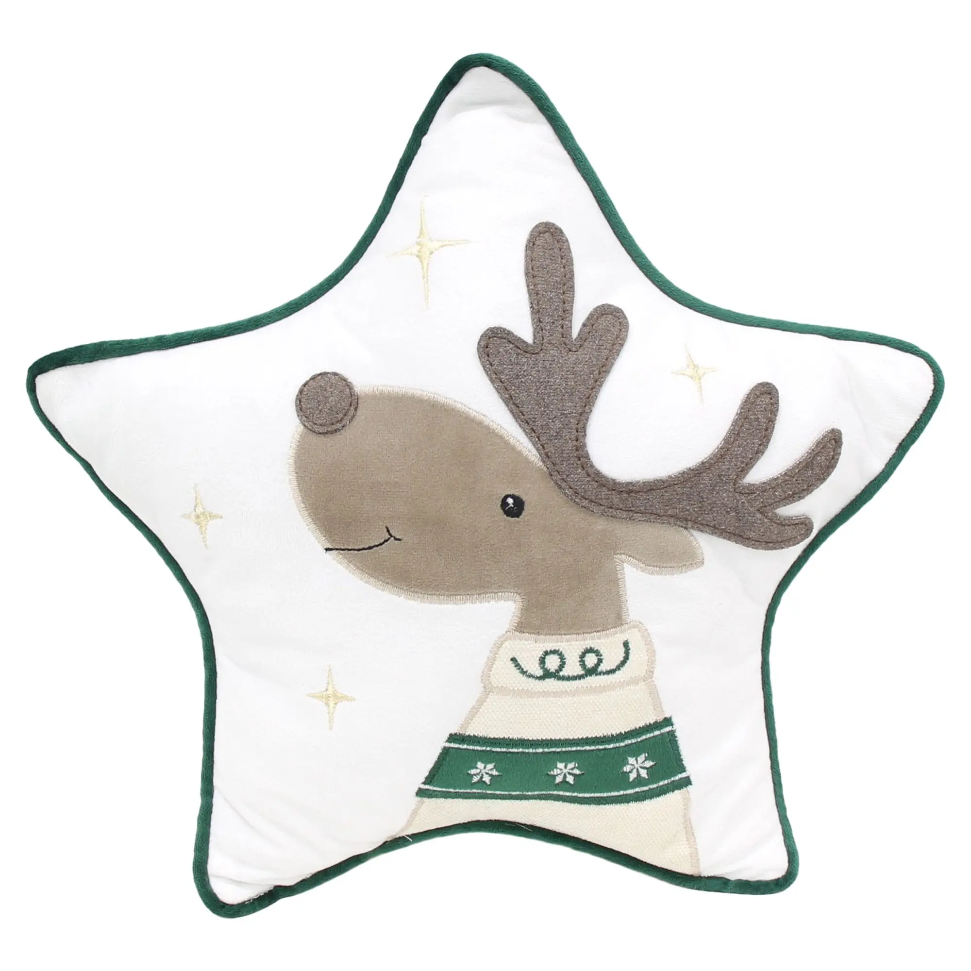 Deko-Kissen "Stern mit Elch"  im Frank Flechtwaren Online Shop für Weihnachtliche Kissen &amp; Kissenhüllen kaufen