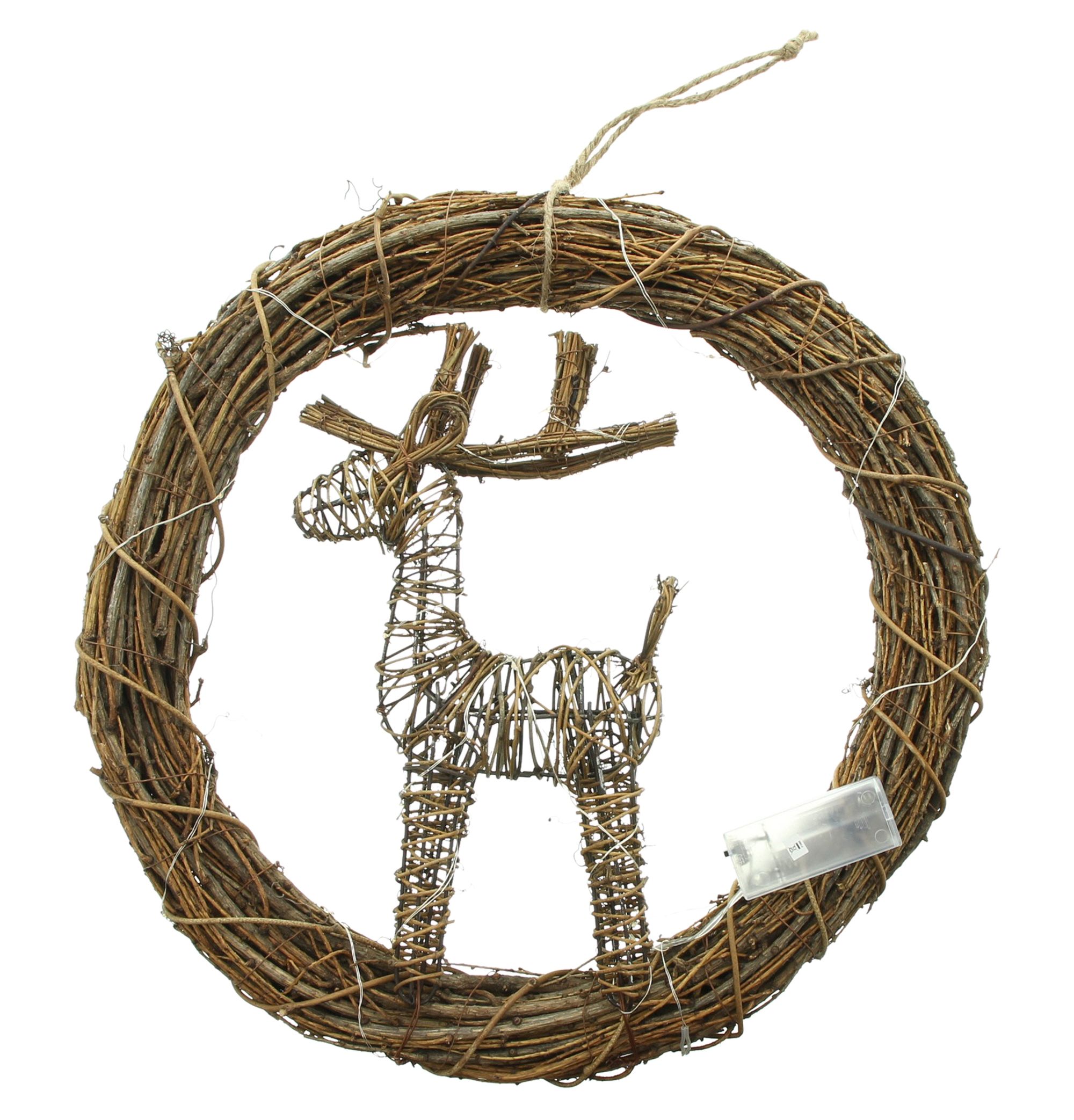 Acheter Couronne LED "renne"  dans la boutique en ligne de Frank Flechtwaren pour Automne