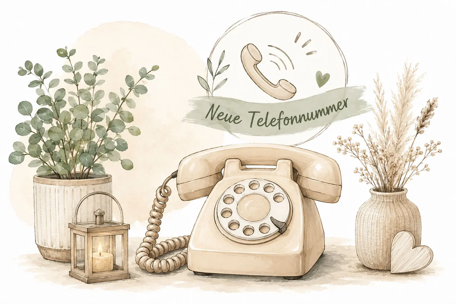 Vintage-Telefon mit dem Hinweis der neuen BEstellnummer