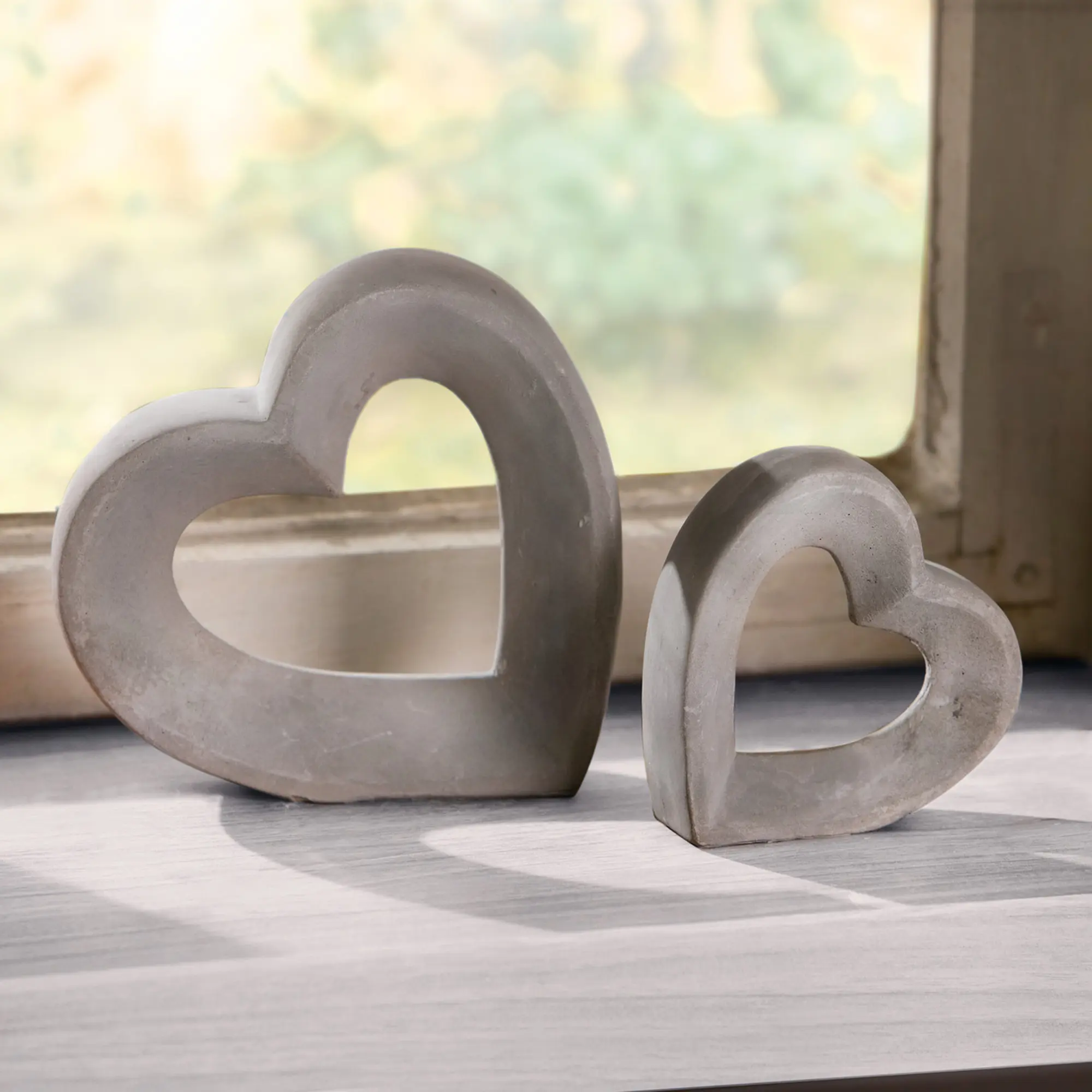 Herz "Grey", 2er Set  im Frank Flechtwaren Online Shop für Herzflattern kaufen