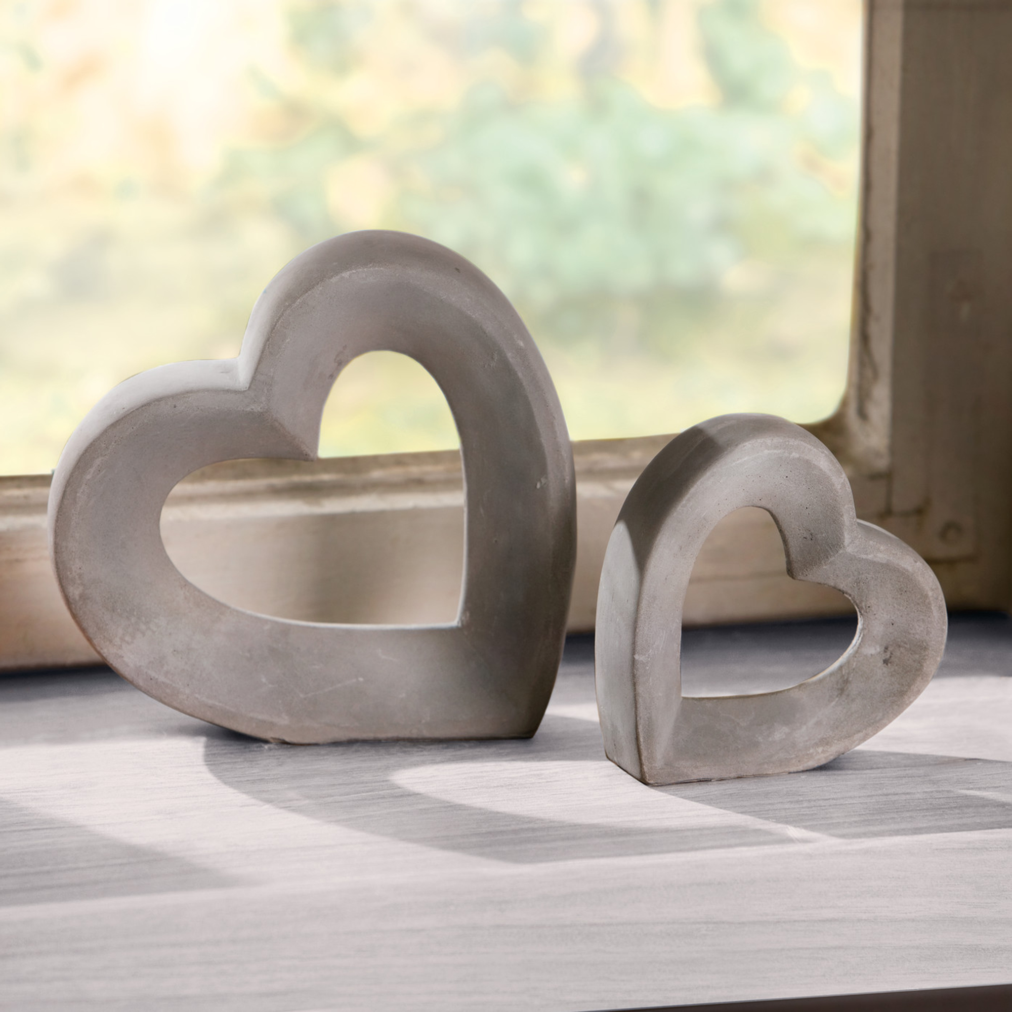 Herz "Grey", 2er Set  im Frank Flechtwaren Online Shop kaufen