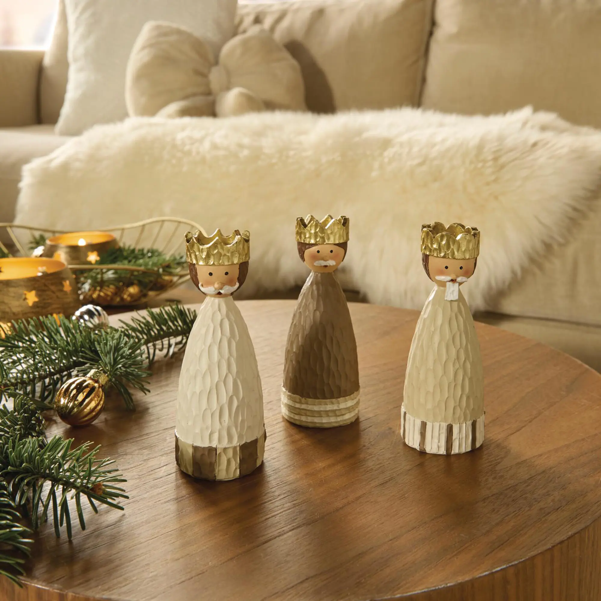 Deko-Figur "König mit Goldkrone", 3er Set  im Frank Flechtwaren Online Shop kaufen