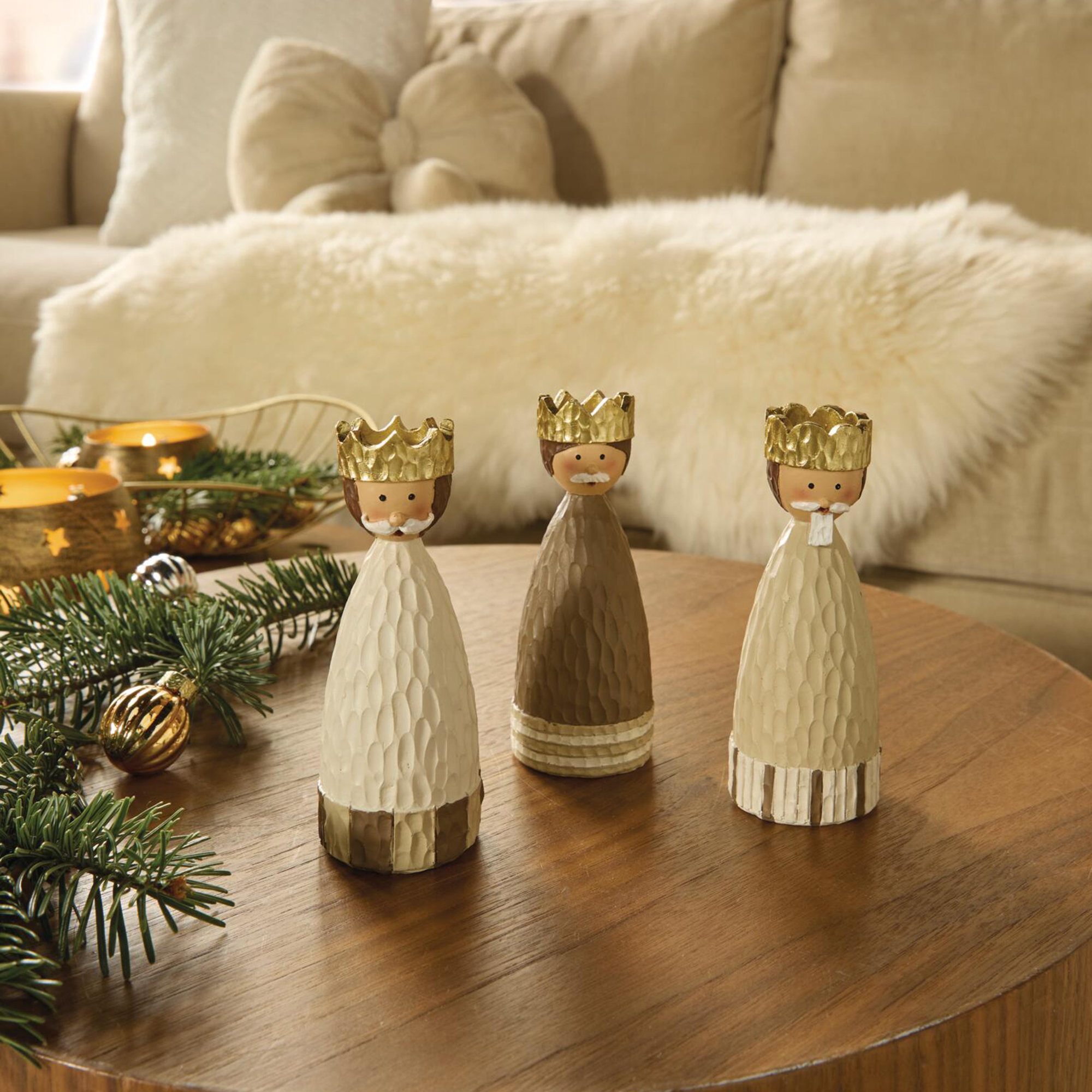 Deko-Figur "König mit Goldkrone", 3er Set  im Frank Flechtwaren Online Shop kaufen