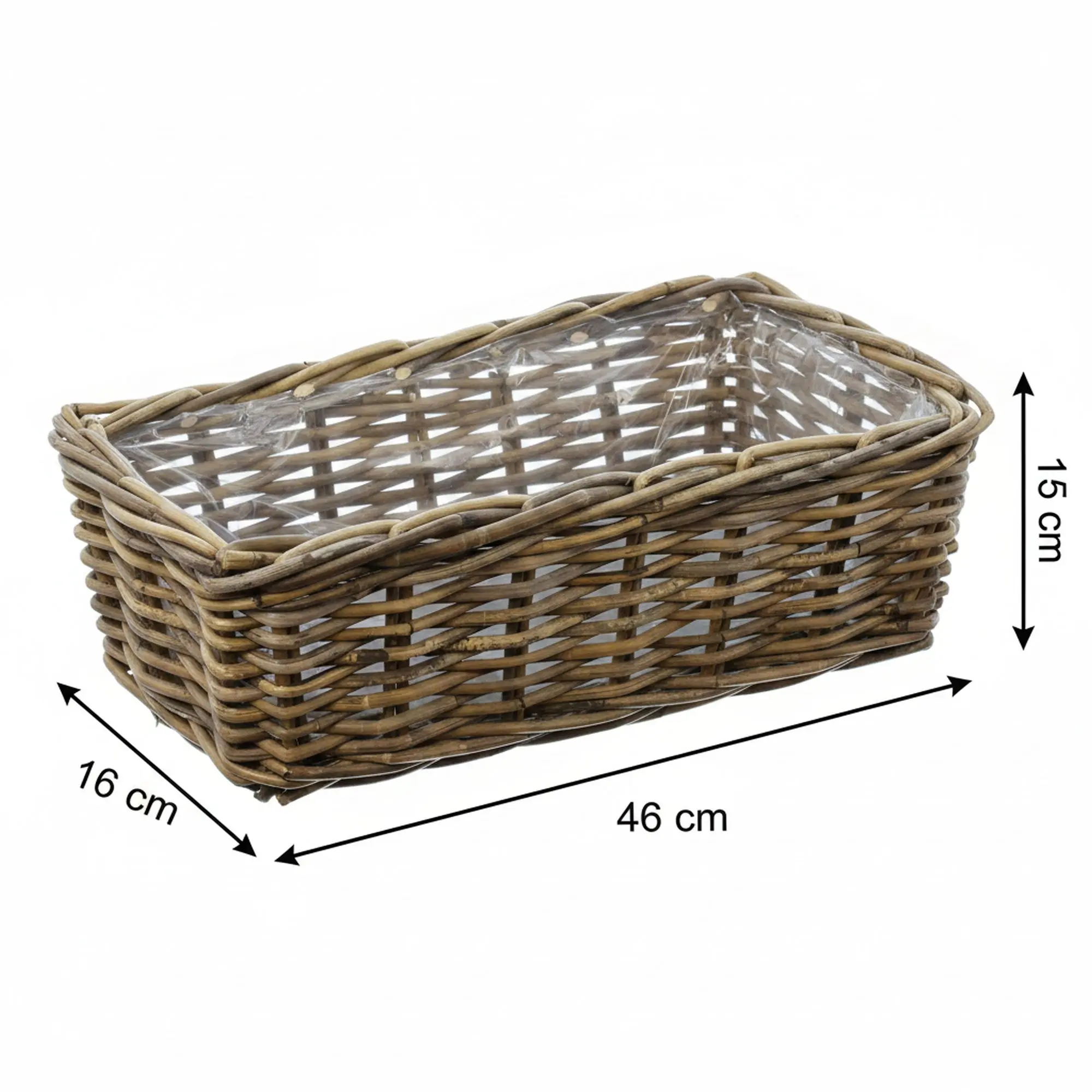 Pflanzkasten "Rattan", klein  im Frank Flechtwaren Online Shop für Pflanzkörbe kaufen