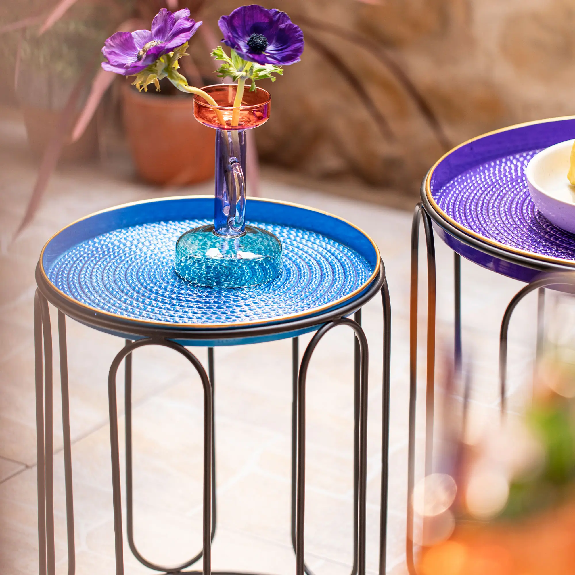 Beistelltisch "Blue", 2er Set  im Frank Flechtwaren Online Shop für Gartentische kaufen