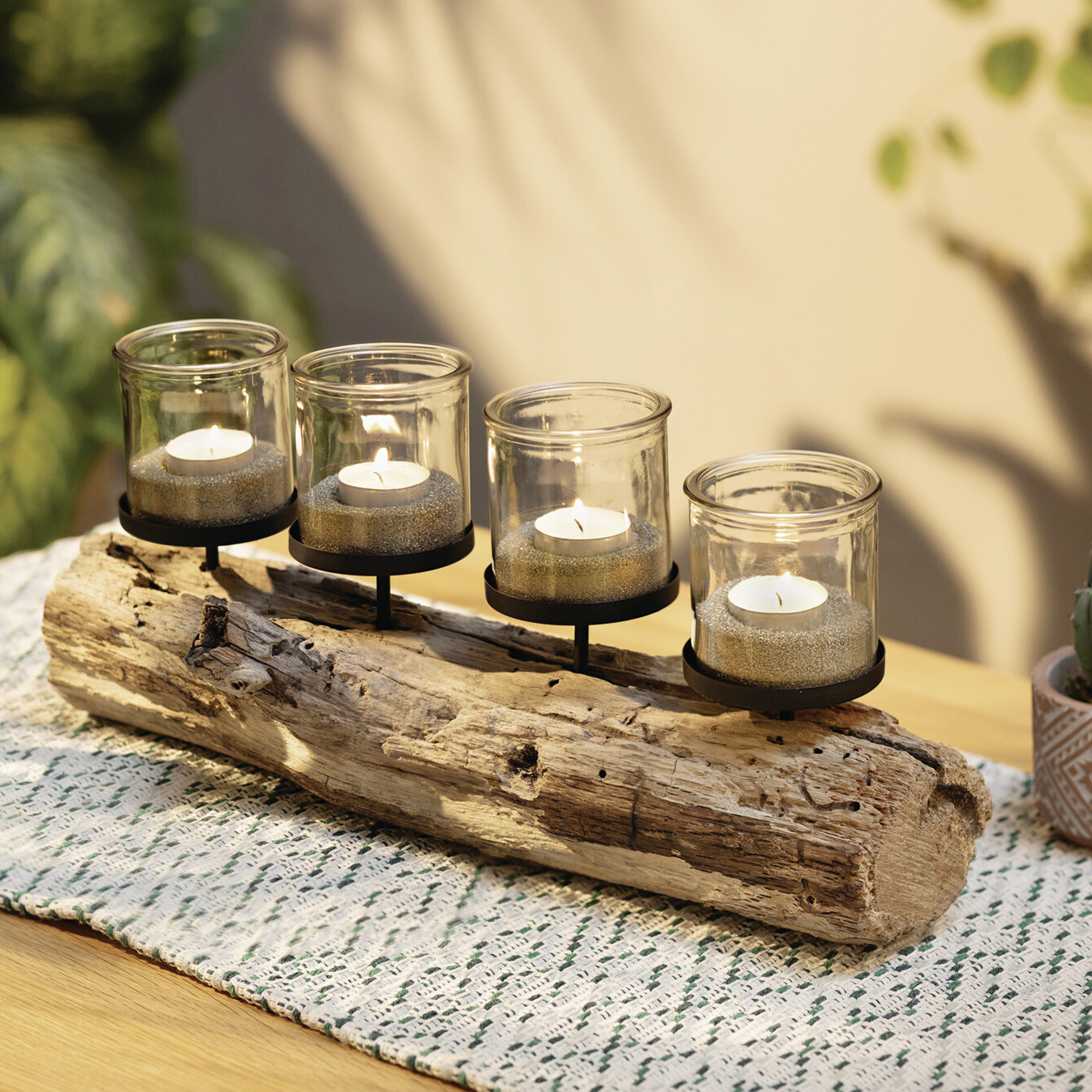Kerzenhalter "Wood"  im Frank Flechtwaren Online Shop kaufen