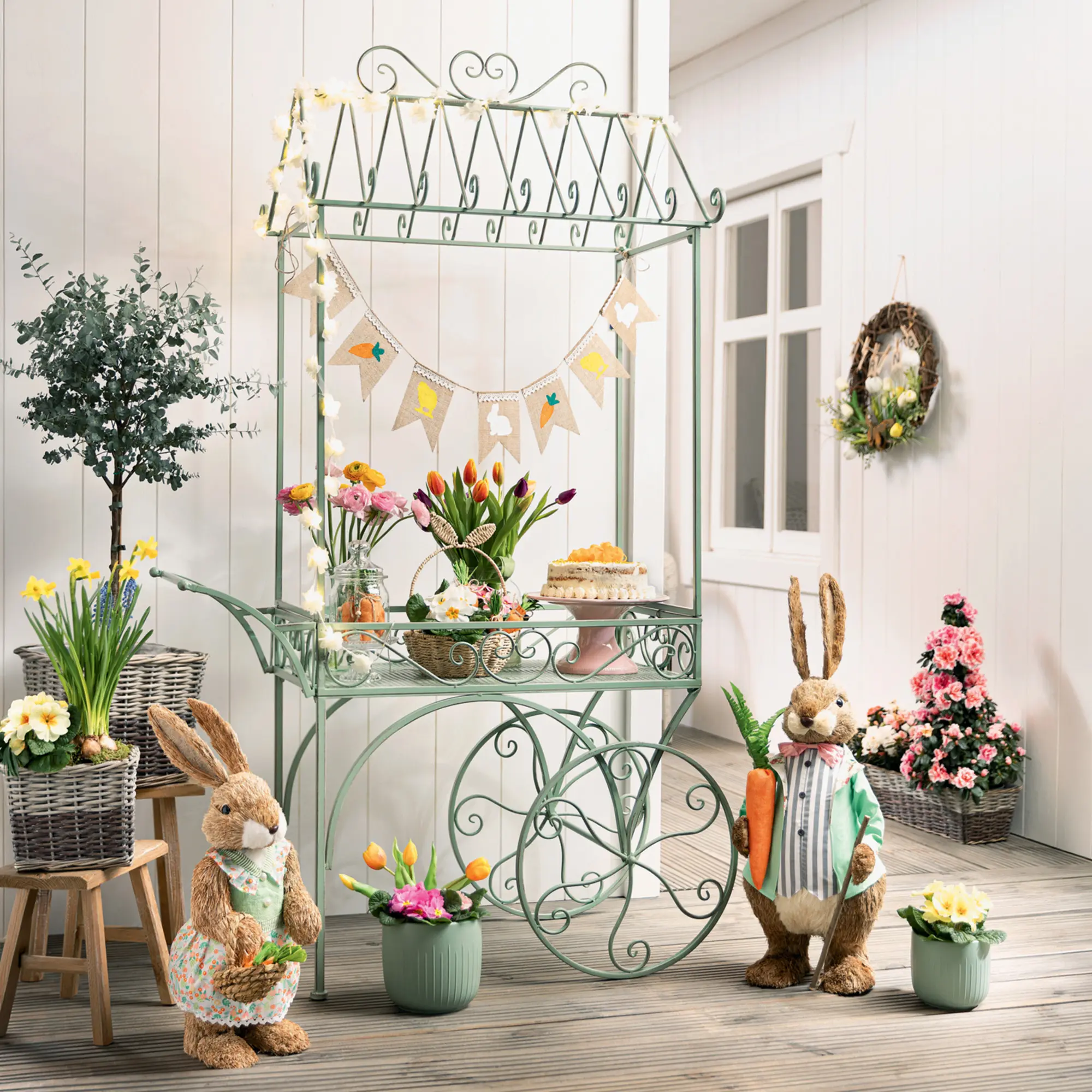 Deko-Servierwagen "Vintage"  im Frank Flechtwaren Online Shop für Nostalgischer Herbstgarten kaufen