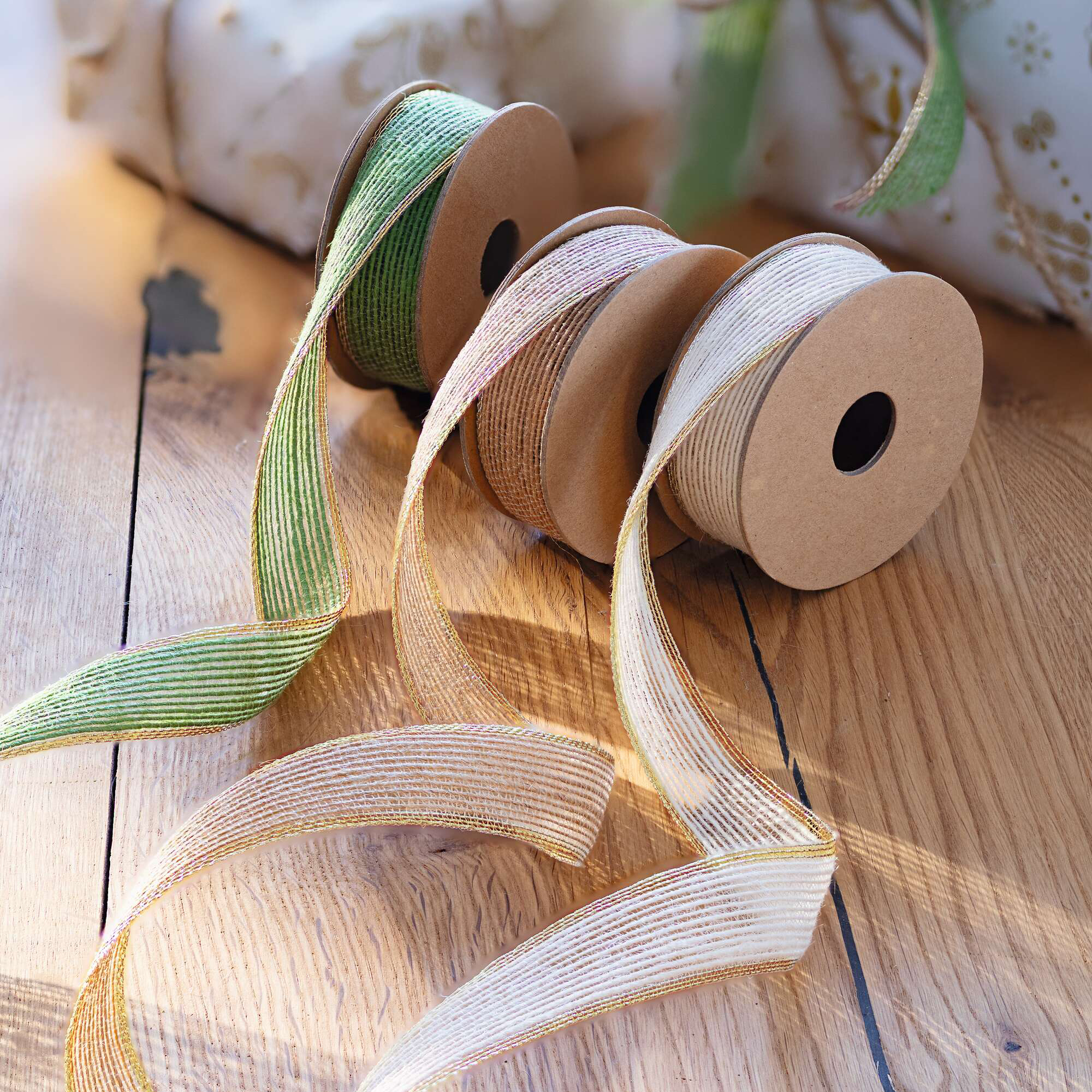 Geschenkband "Goldkante", 3er Set  im Frank Flechtwaren Online Shop kaufen