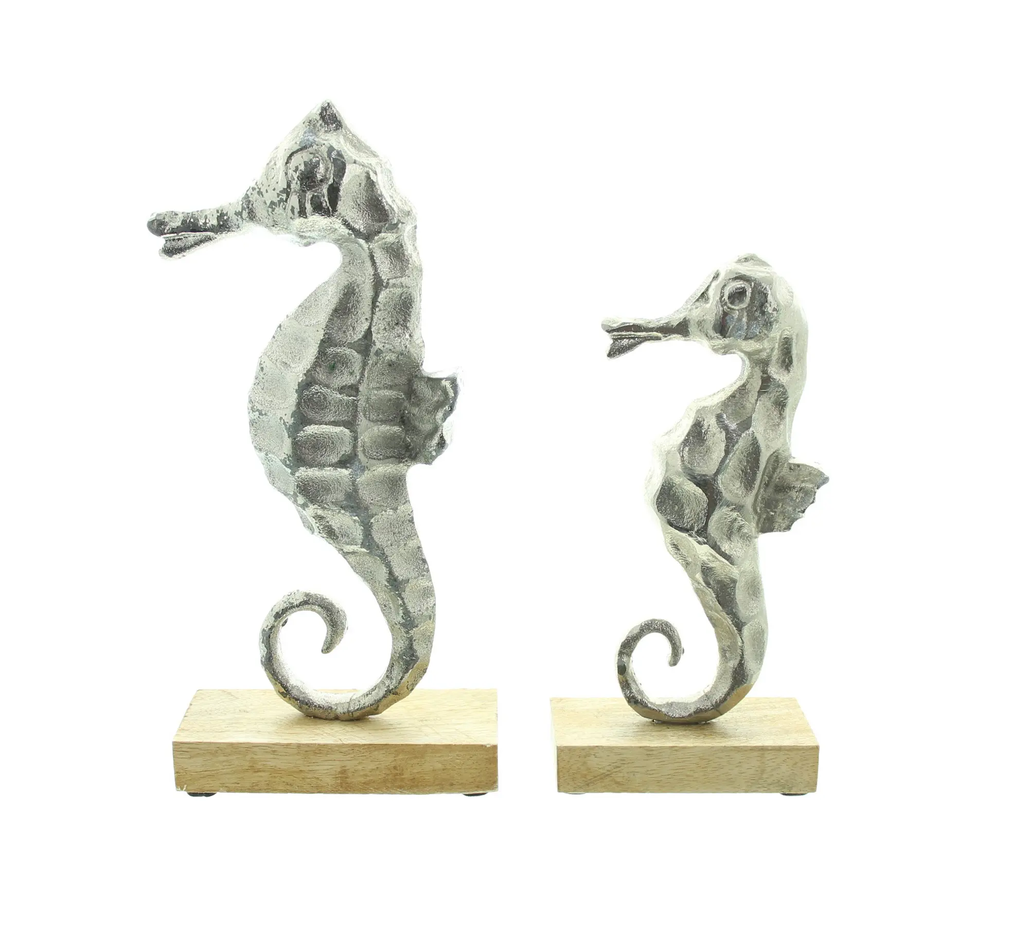 Seepferdchen "Silber", 2er Set B-Ware  im Frank Flechtwaren Online Shop für Dekofiguren kaufen