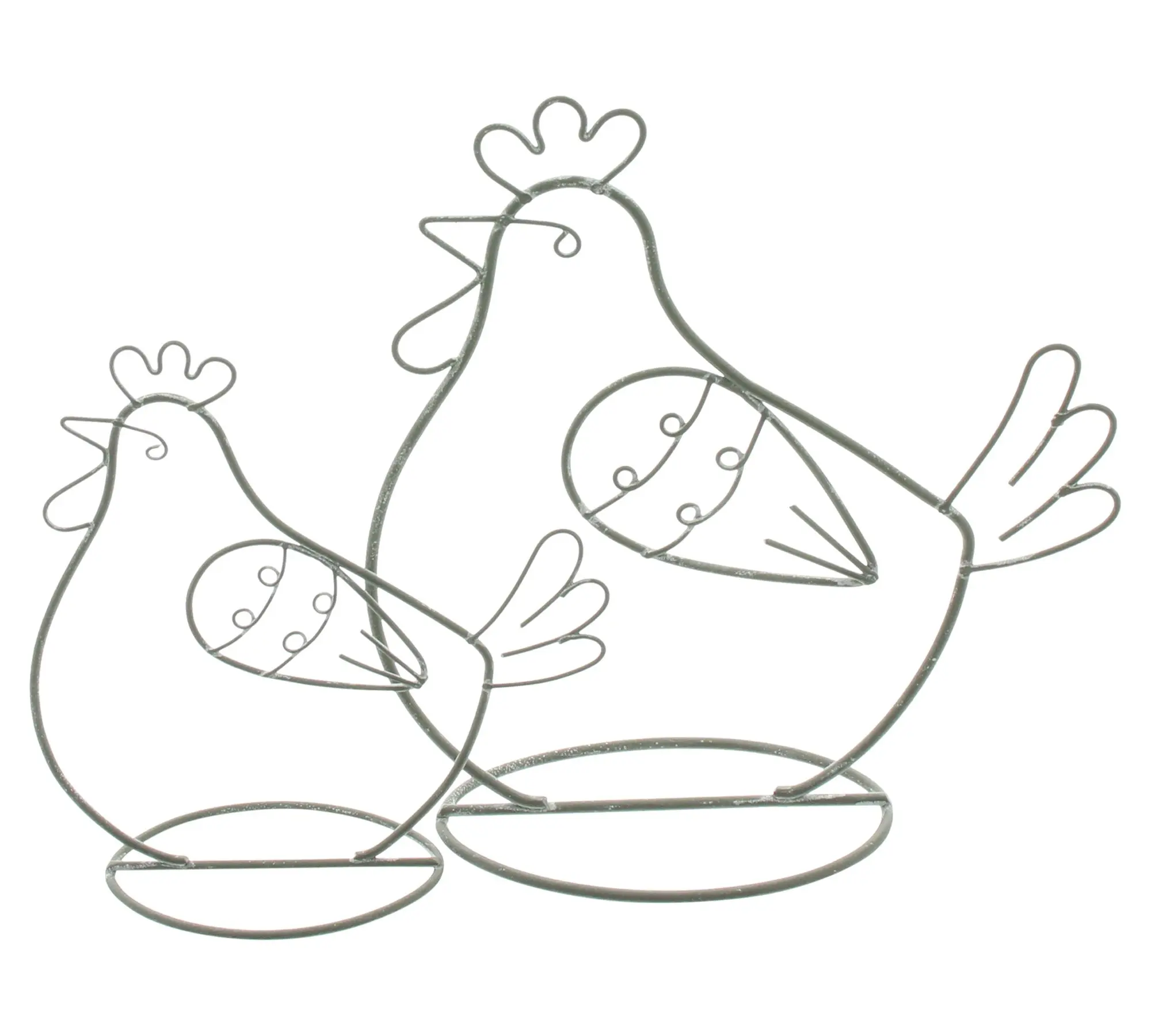 Metalldeko "Huhn", 2er Set  im Frank Flechtwaren Online Shop für Ostern kaufen