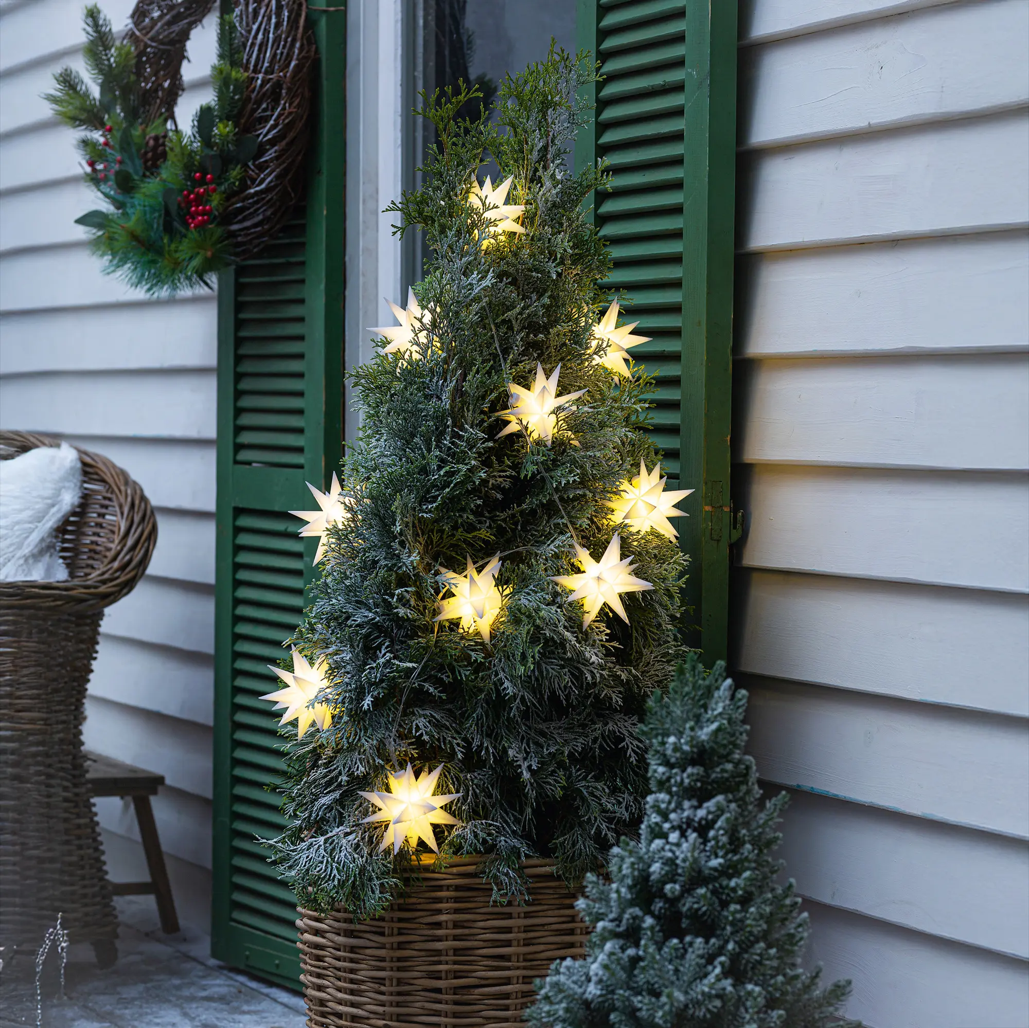 LED-Lichterkette "3D-Sterne"  im Frank Flechtwaren Online Shop für Weihnachten kaufen