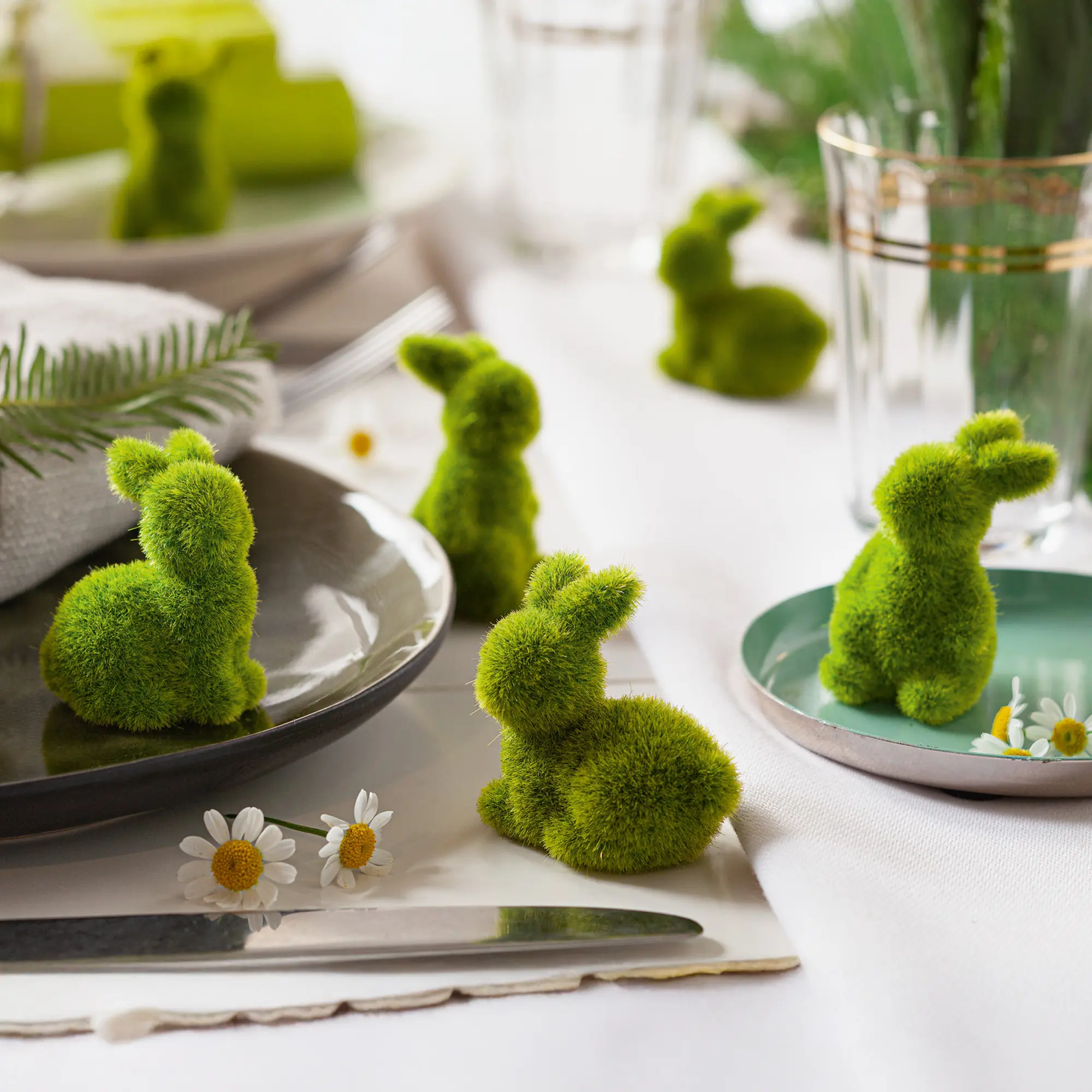 Mini-Hase "Moos", 12er Set  im Frank Flechtwaren Online Shop für Ostern kaufen